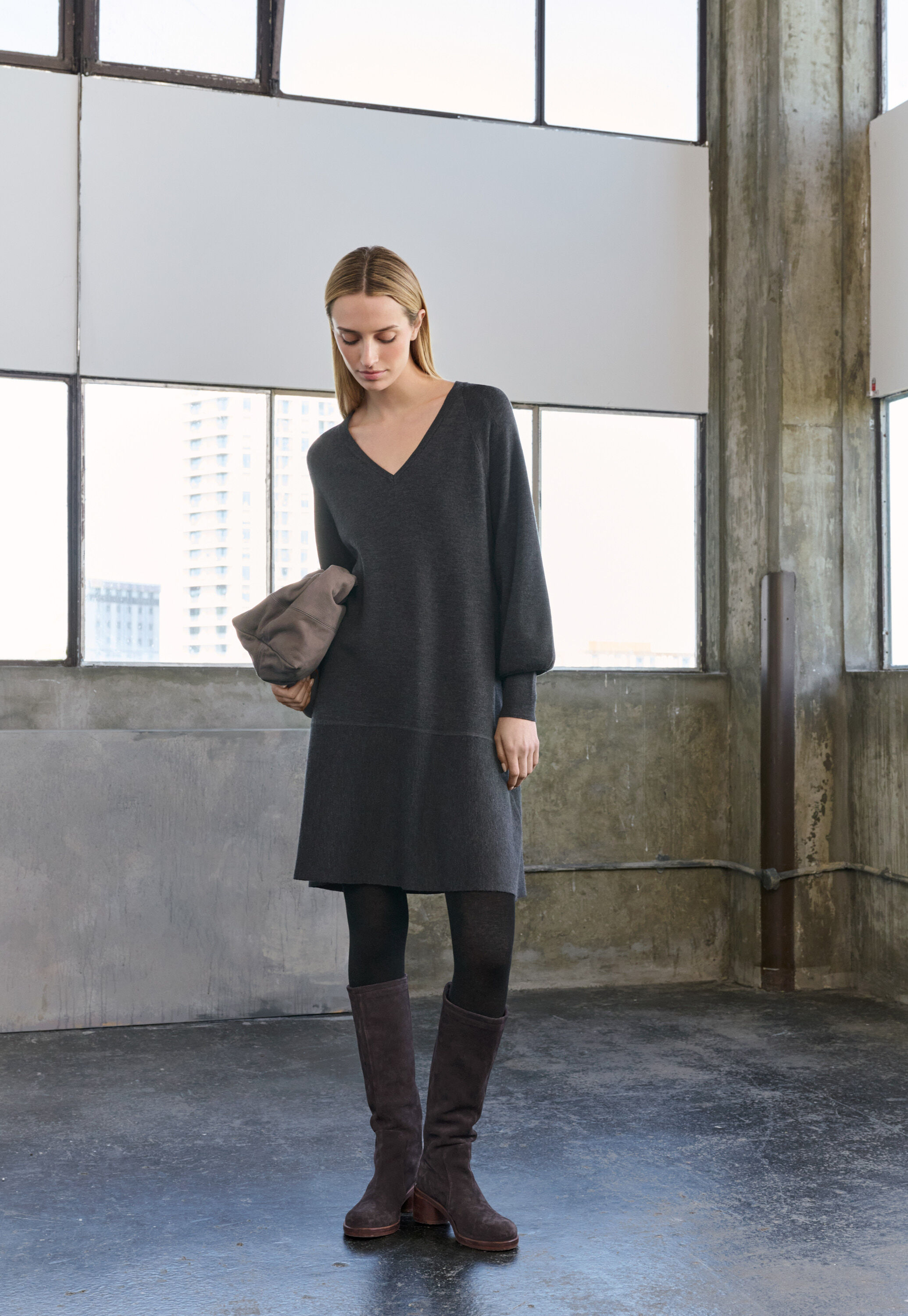 Peplum-detail dress