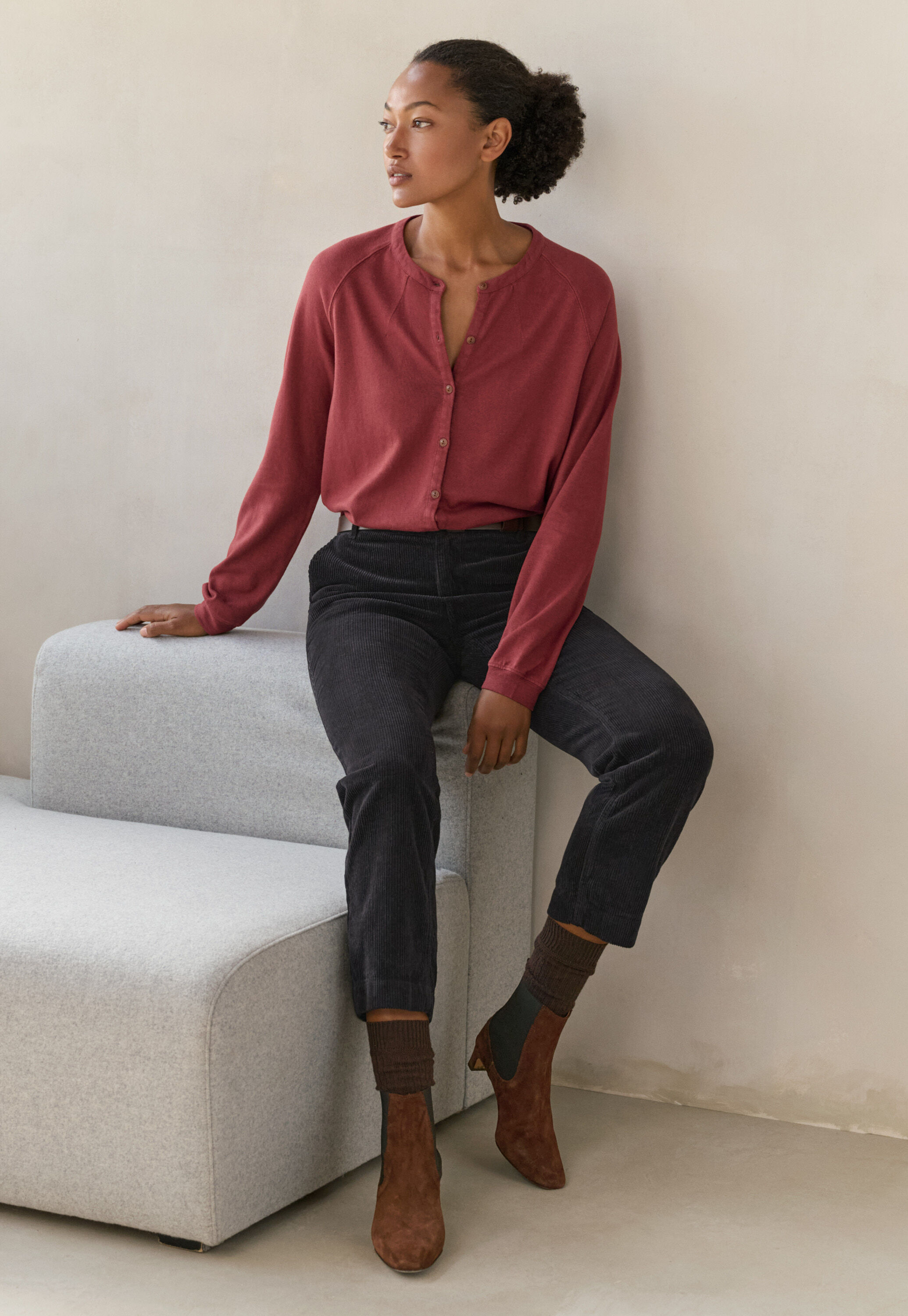 Peplum-detail dress