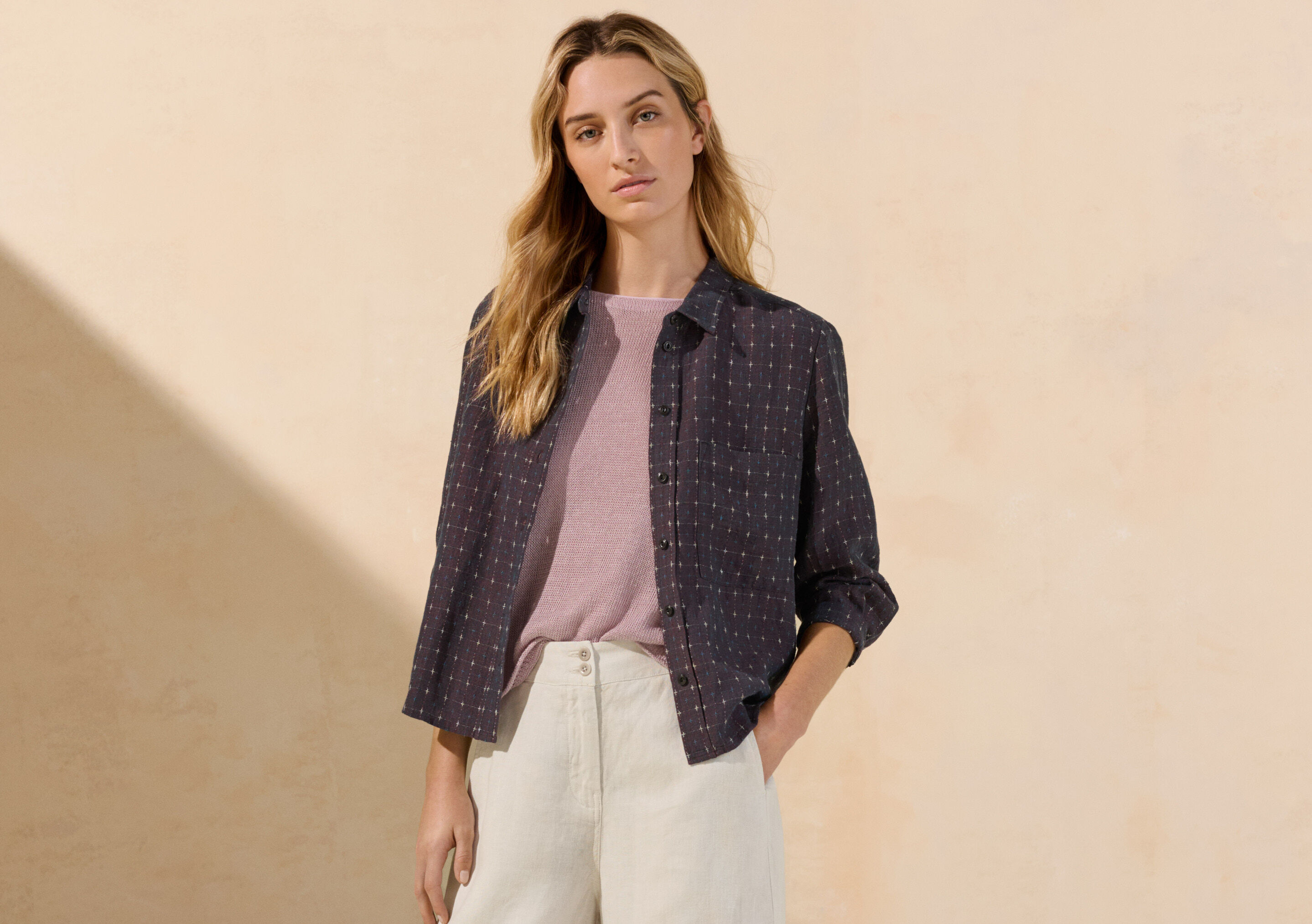 Garment-dyed overshirt