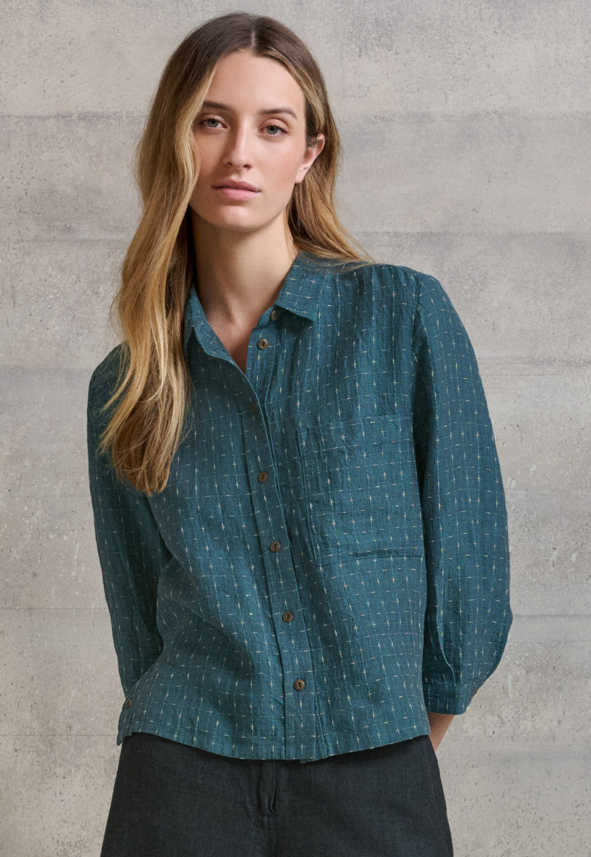 Garment-dyed overshirt