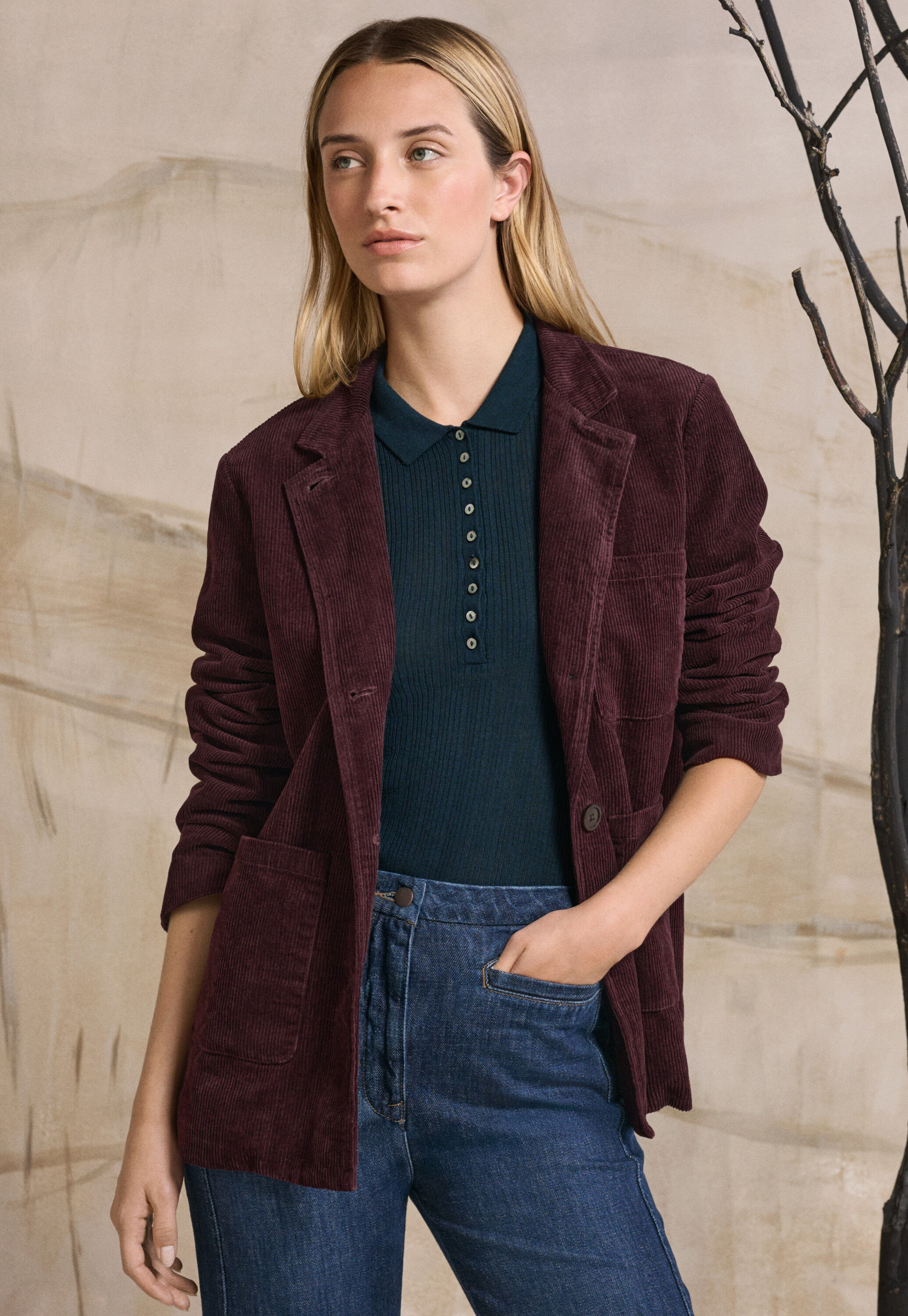Straight-leg cord trouser
