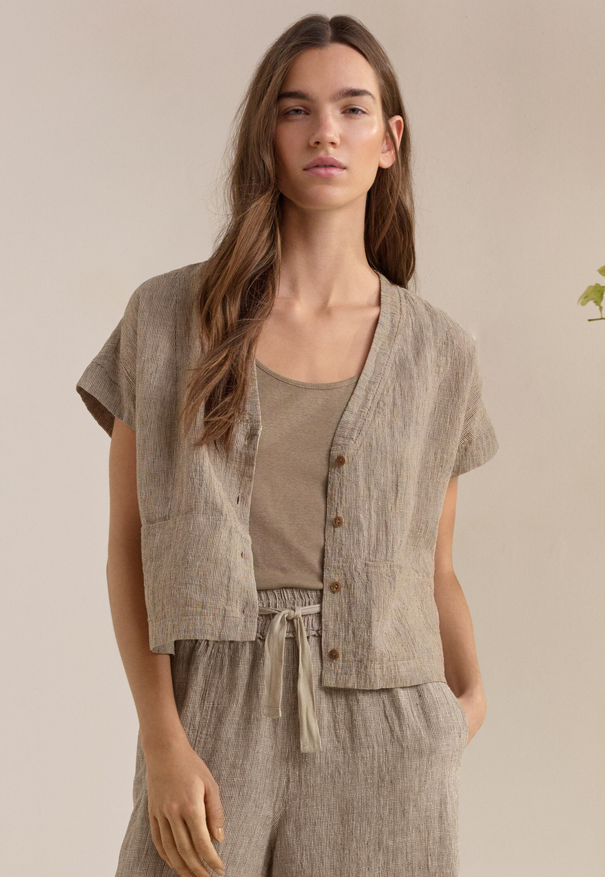 Garment-dyed overshirt