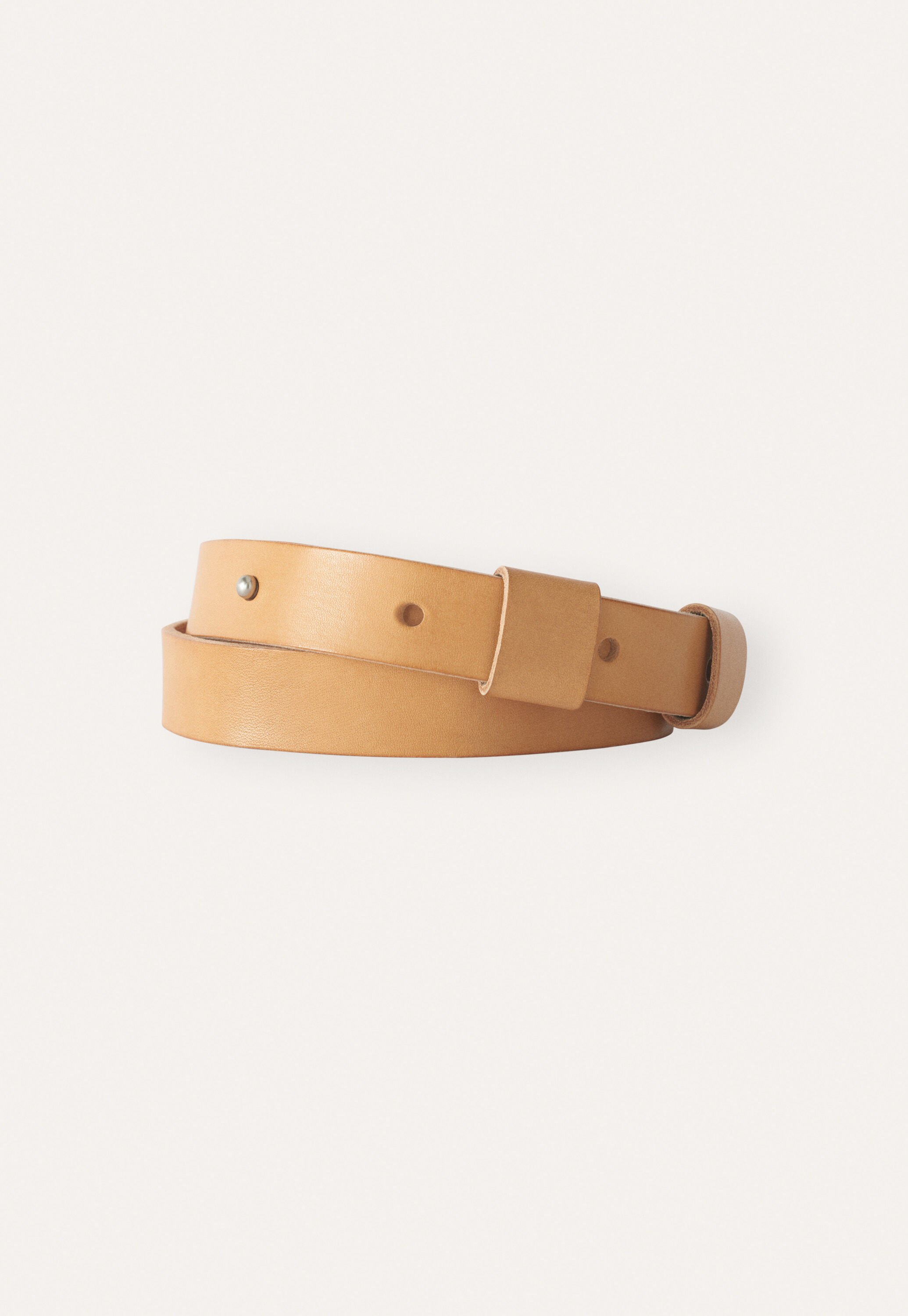Stud-fastening belt, Pale tan, large