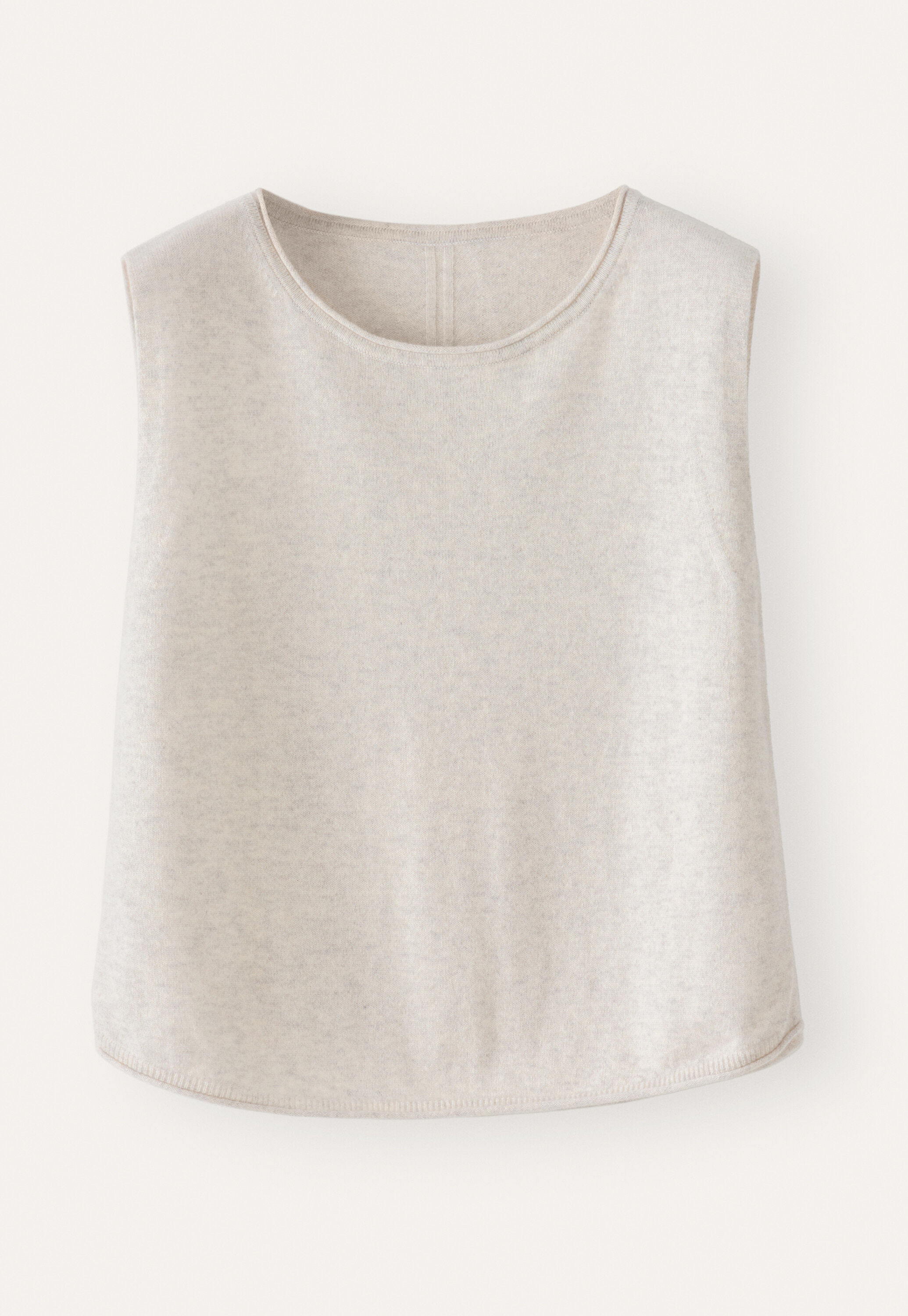 Knitted sleeveless sweater, Grey pearl, large