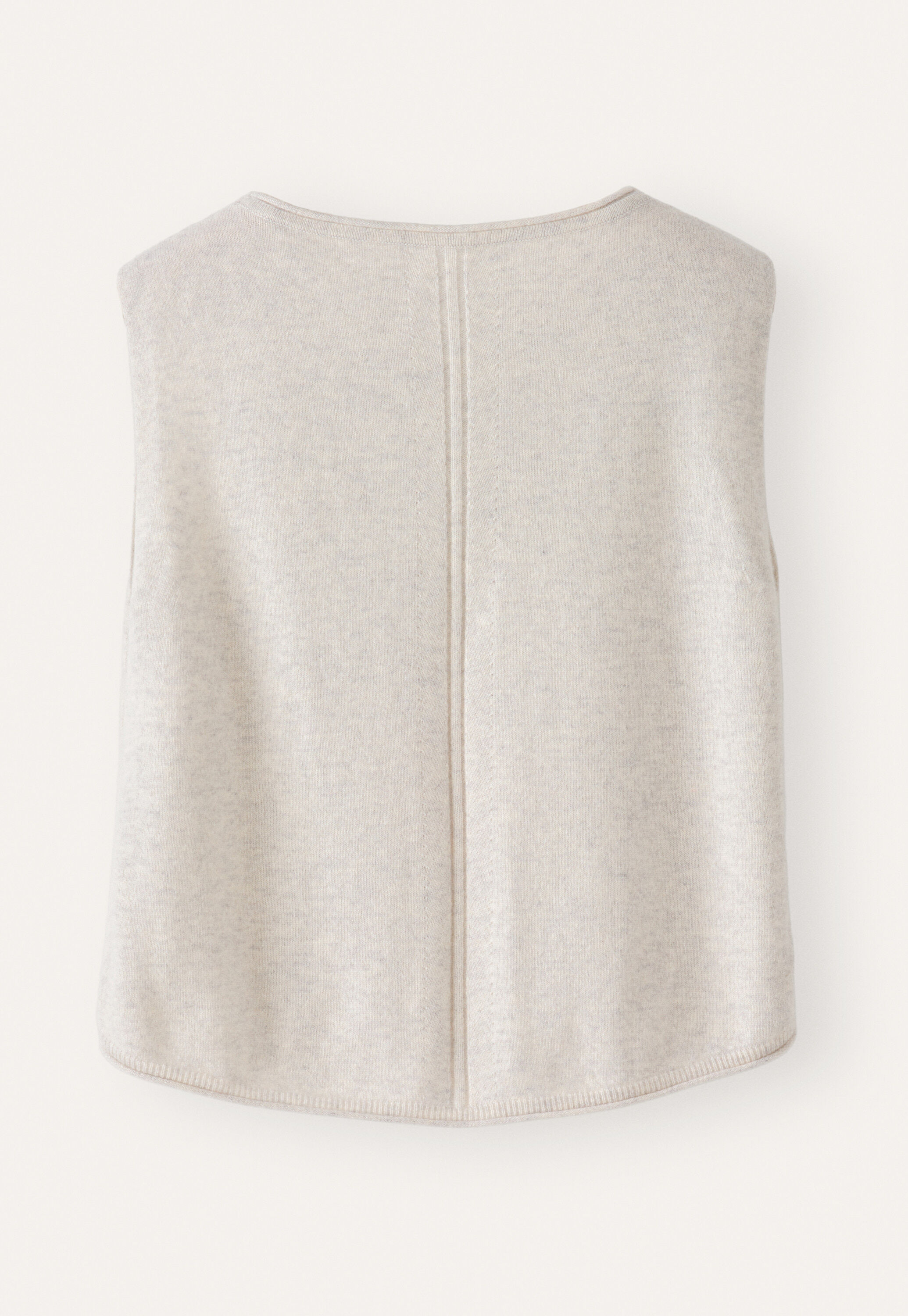 Knitted sleeveless sweater, Grey pearl, large
