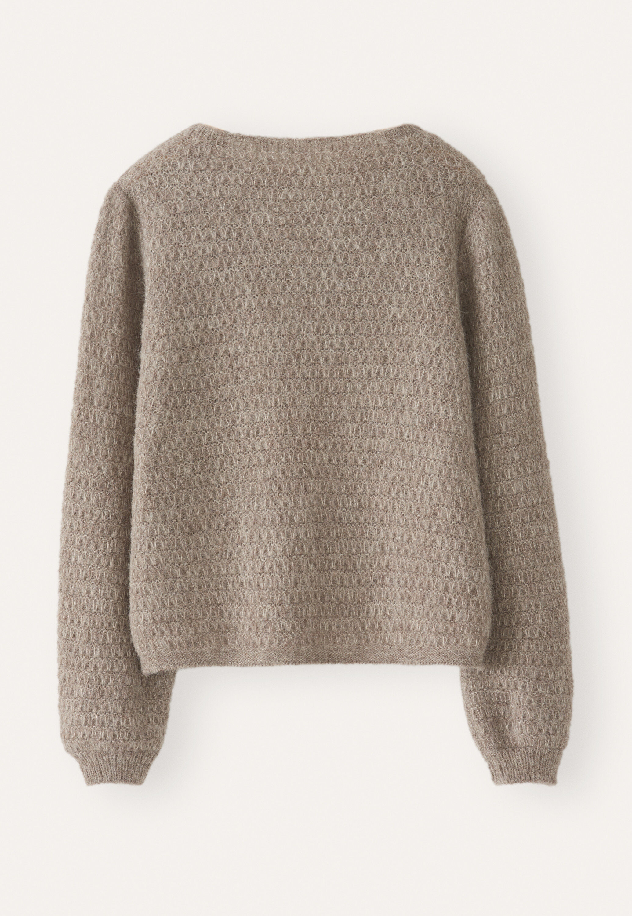 Tuck-stitch sweater, Brown taupe, large