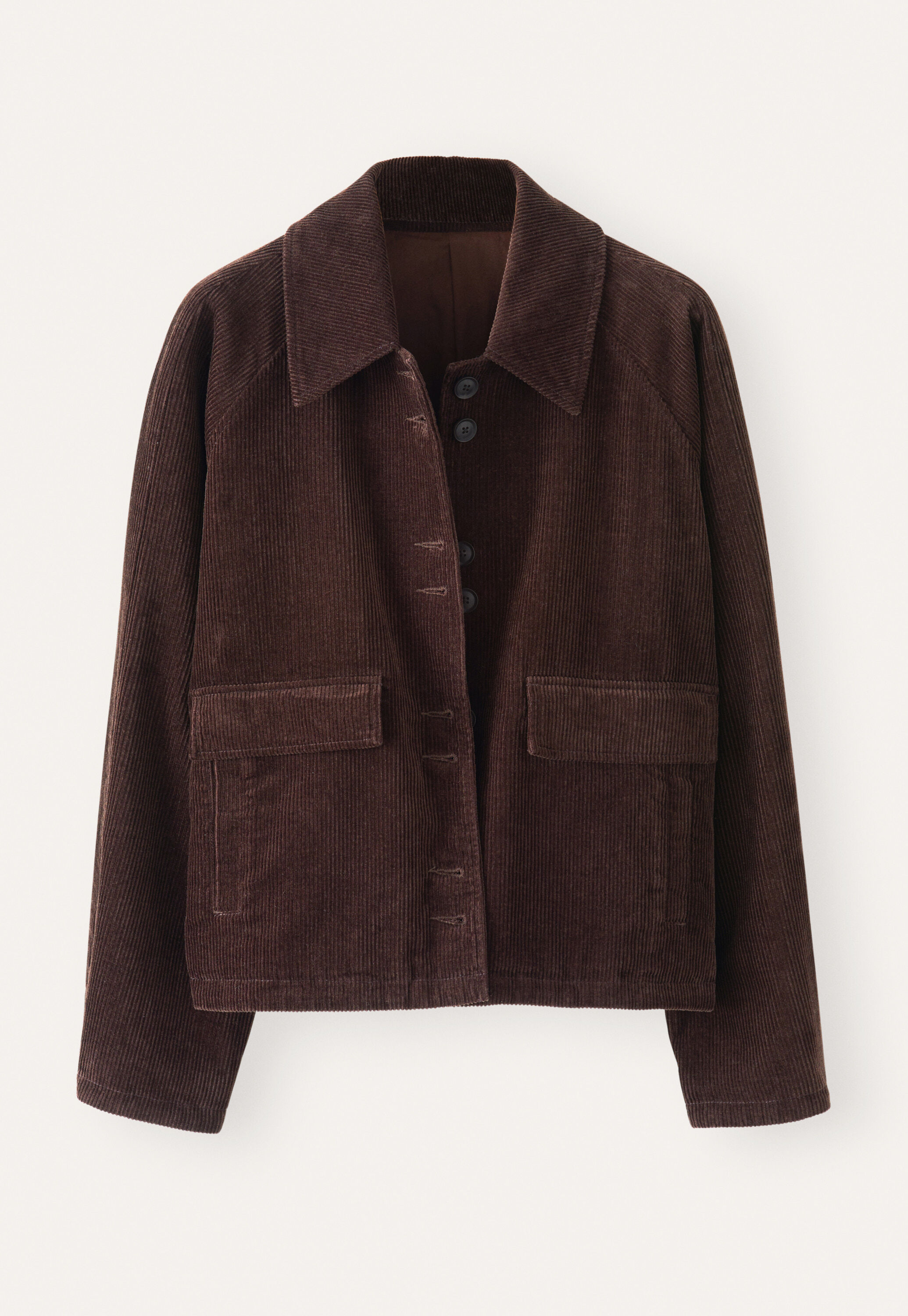 Cropped cord jacket, Dark chocolate, large