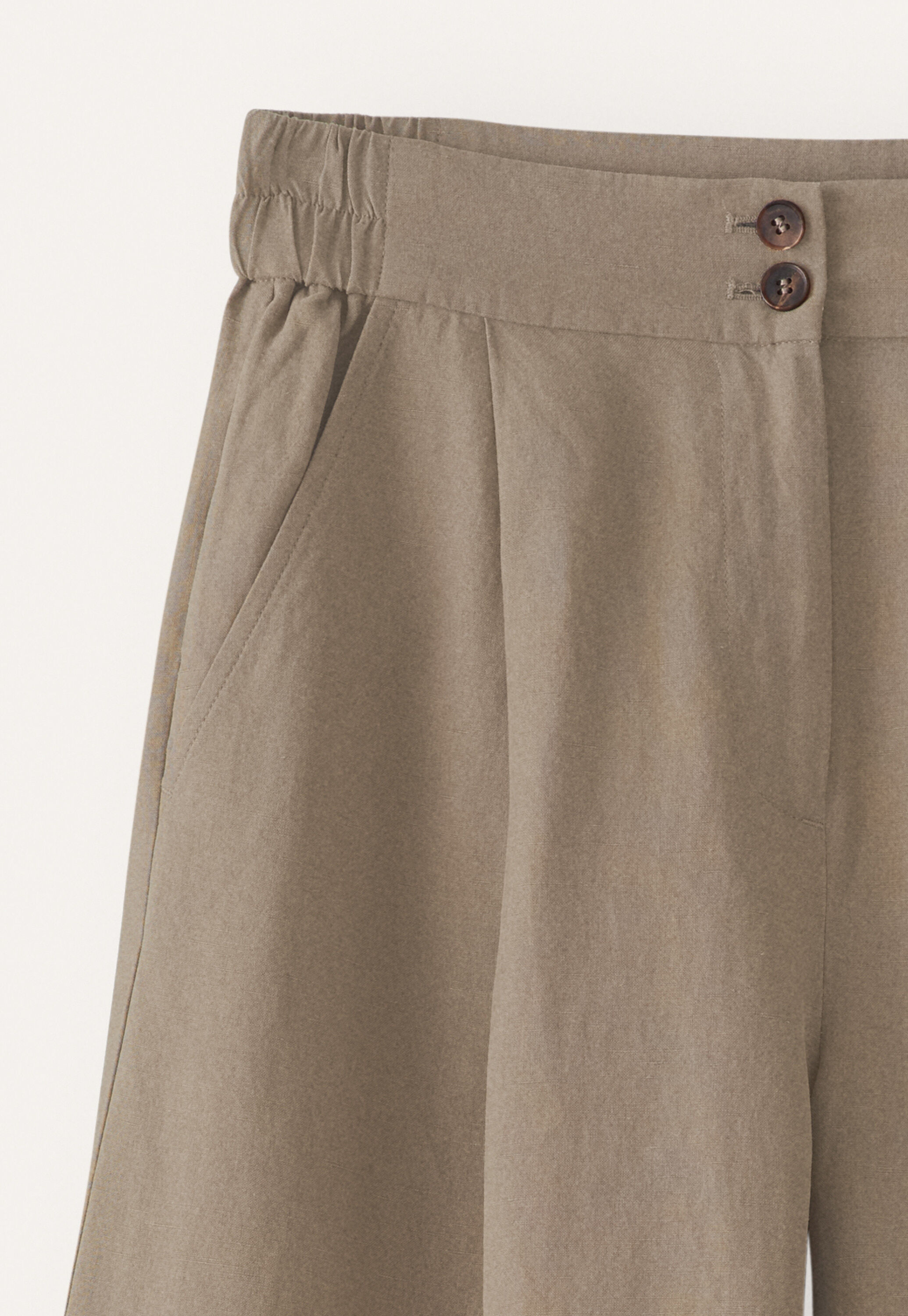 Wide & cropped trousers, Taupe brown, large