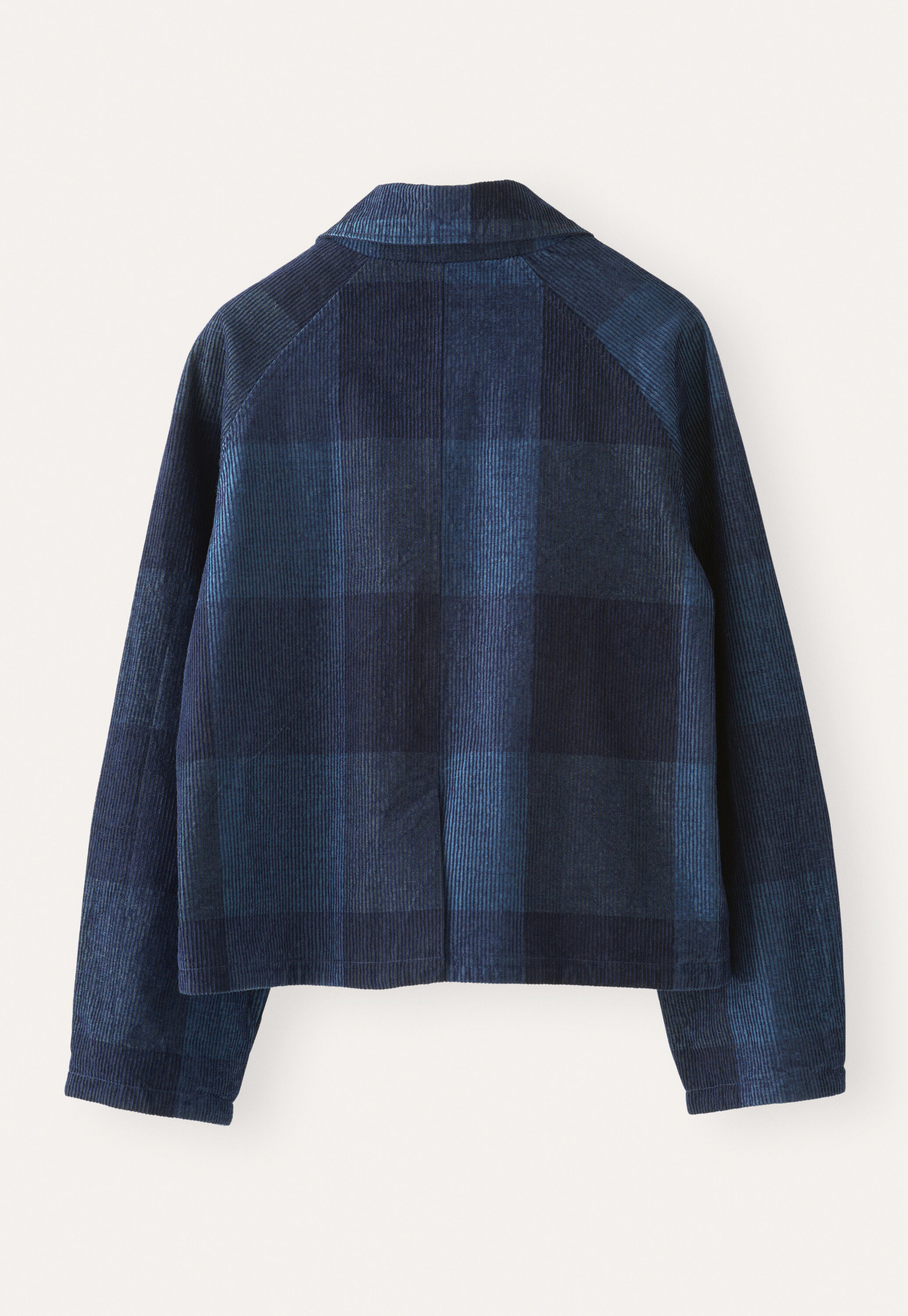 Checked jacket, Dark indigo, large