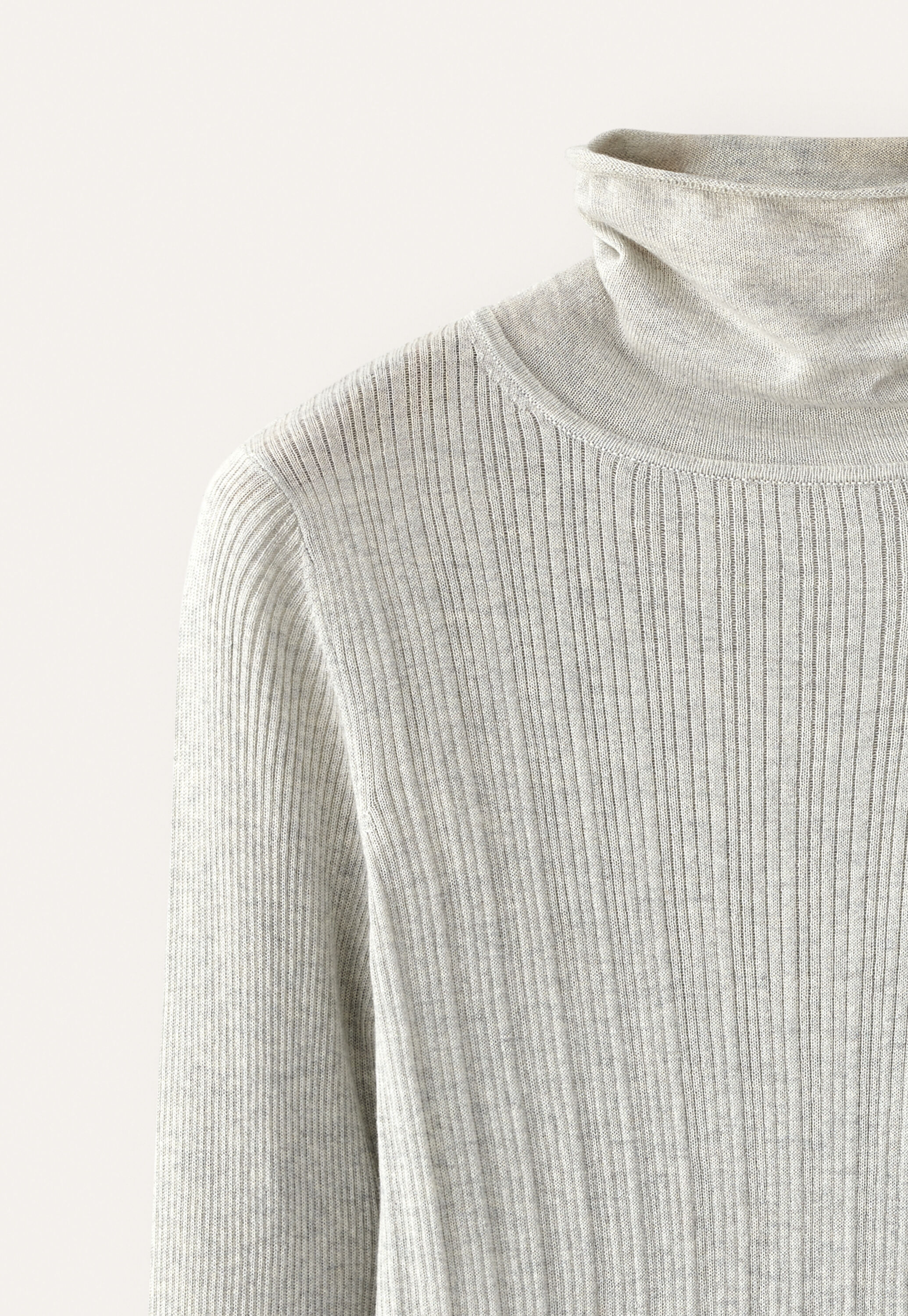 Ribbed sweater, Ecru grey, large