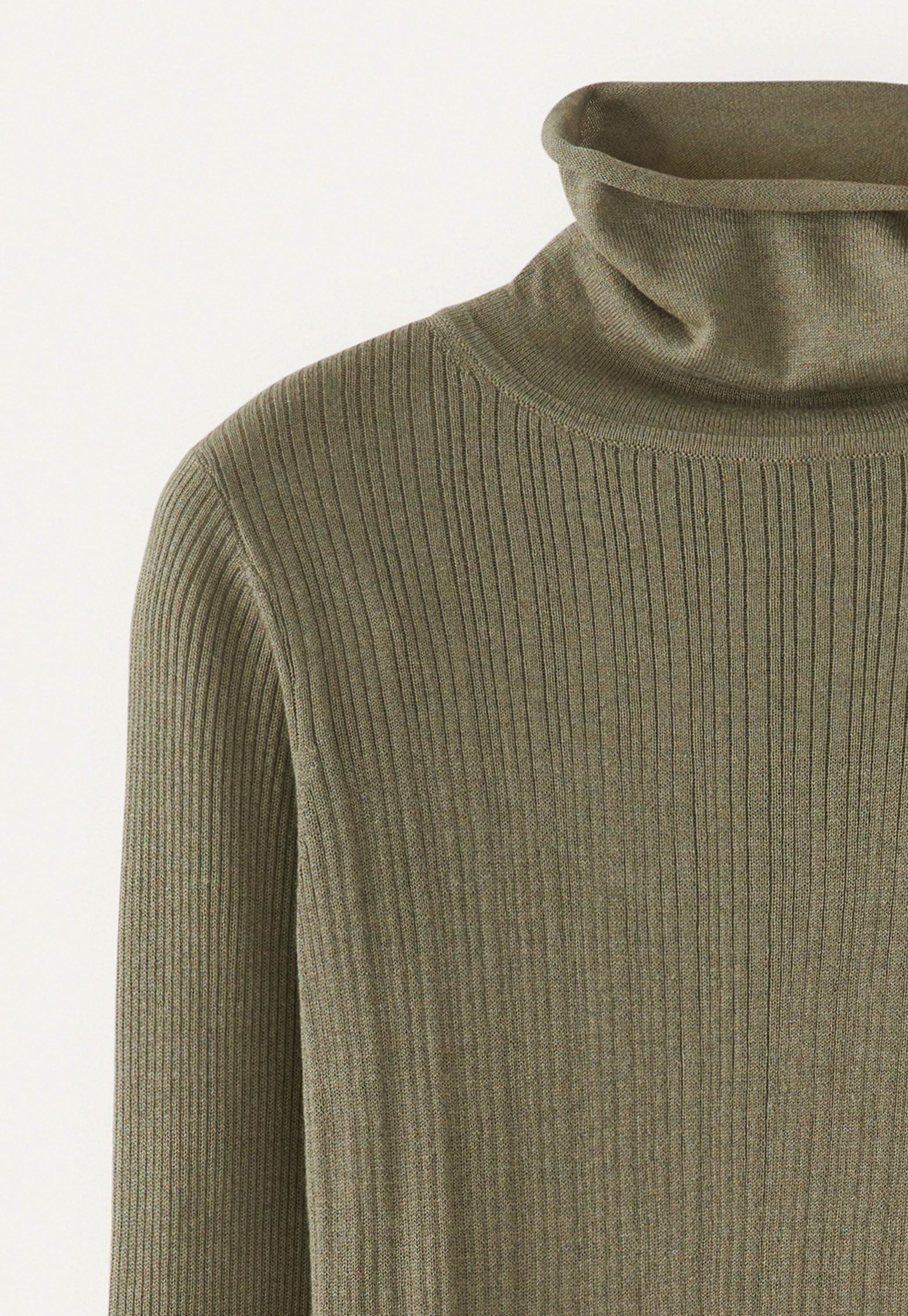 Ribbed sweater, Moss taupe, large