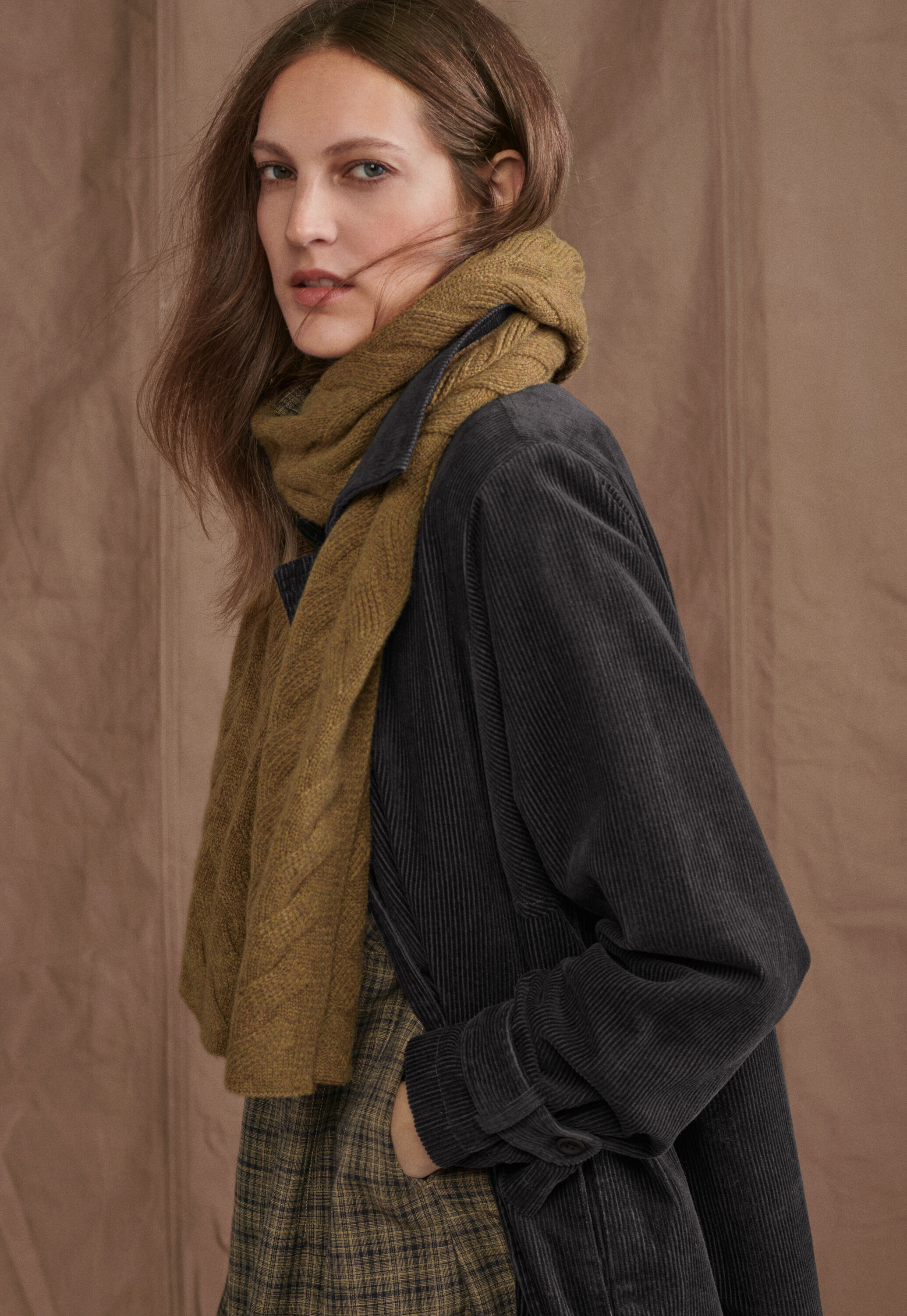 Funnel-neck coat