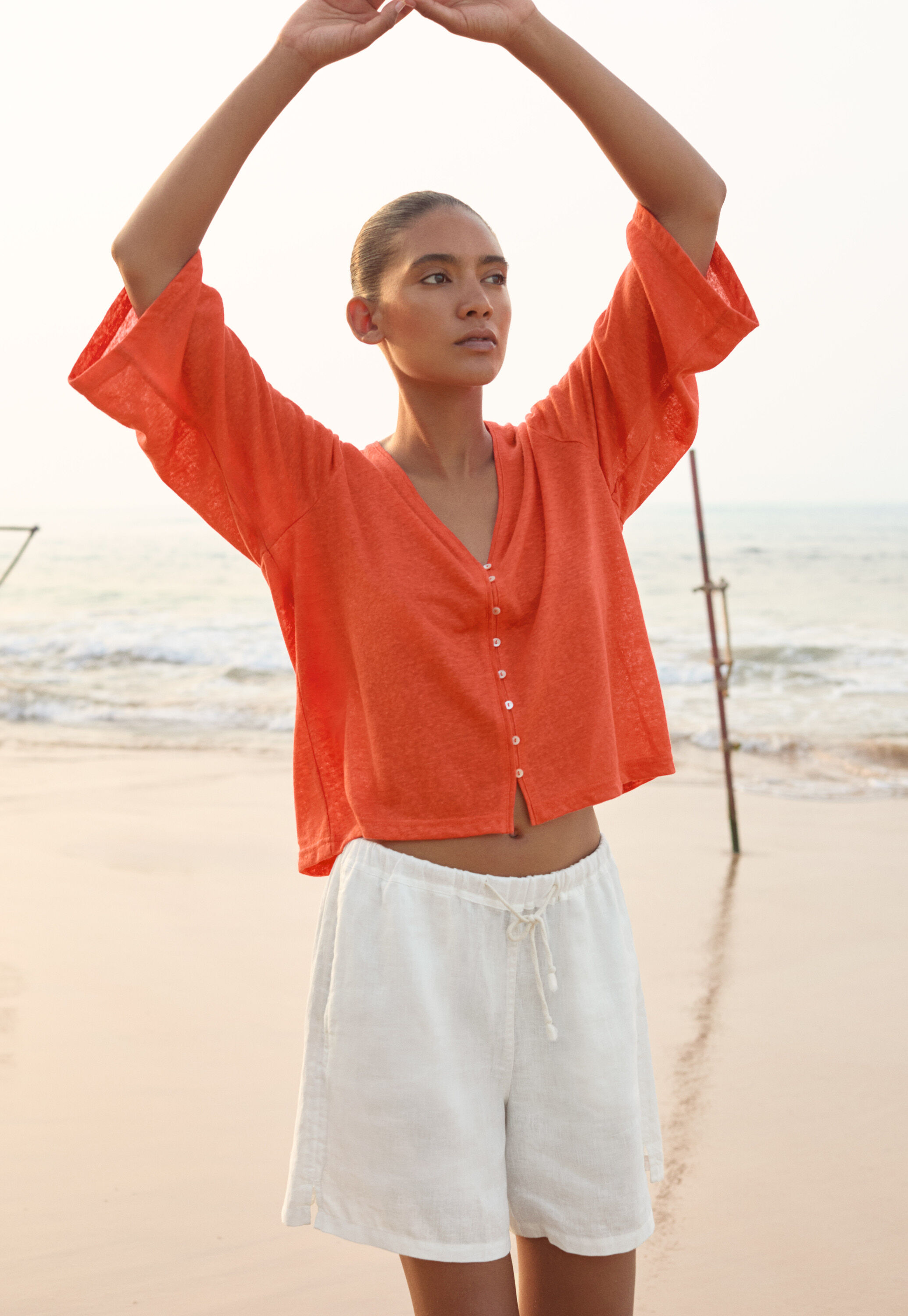 Funnel-neck top