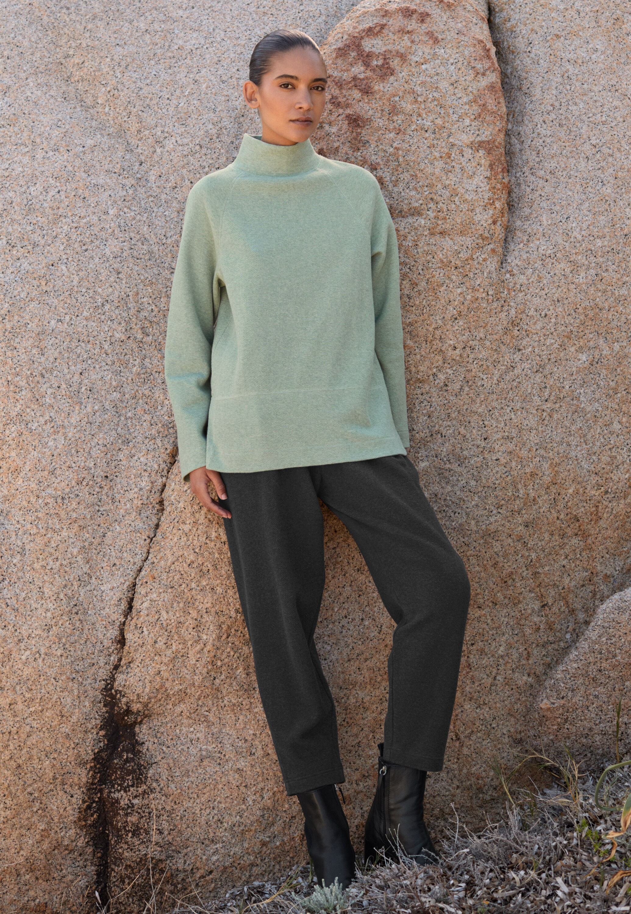 Funnel-neck tunic