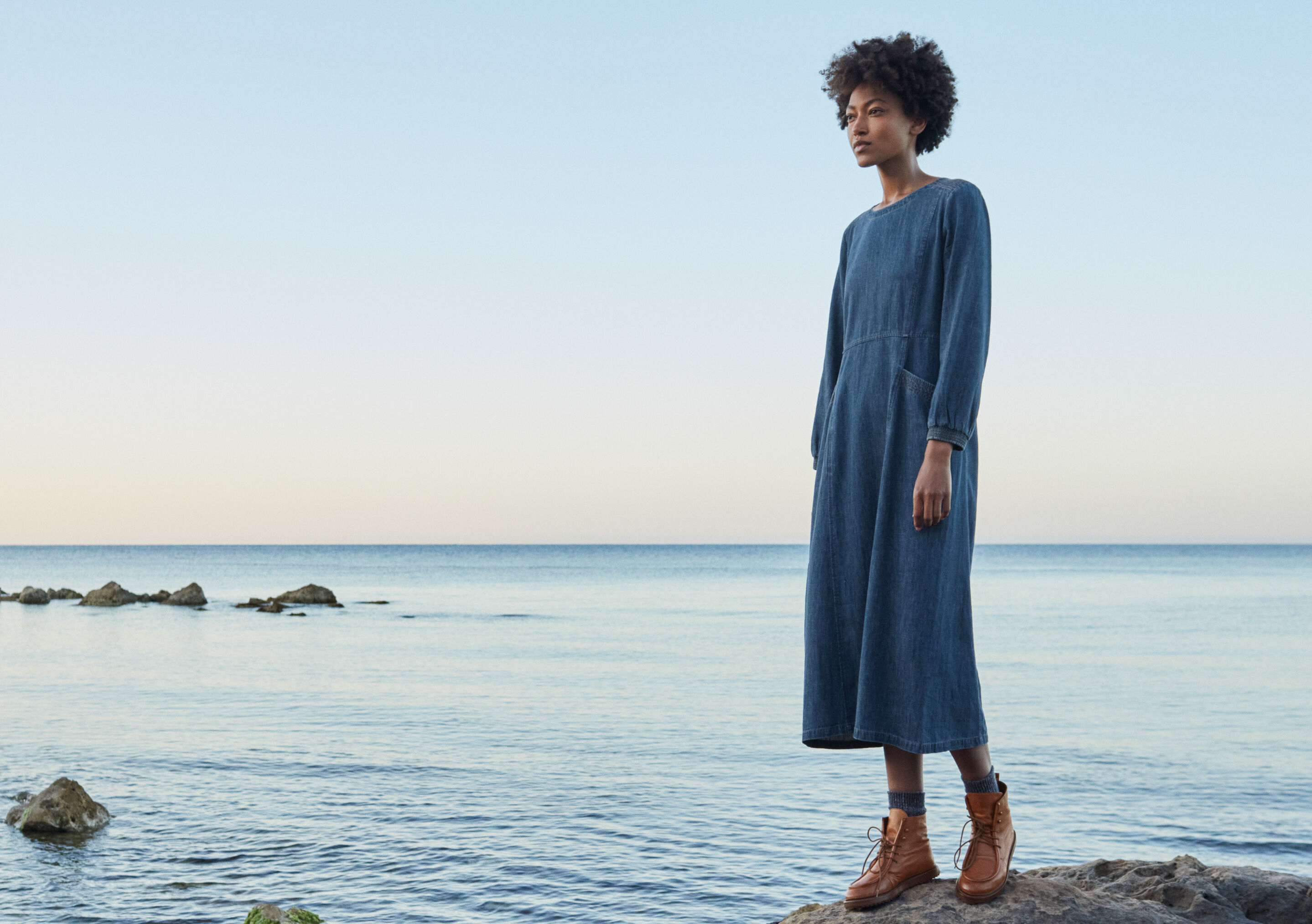 Indigo-dyed dress