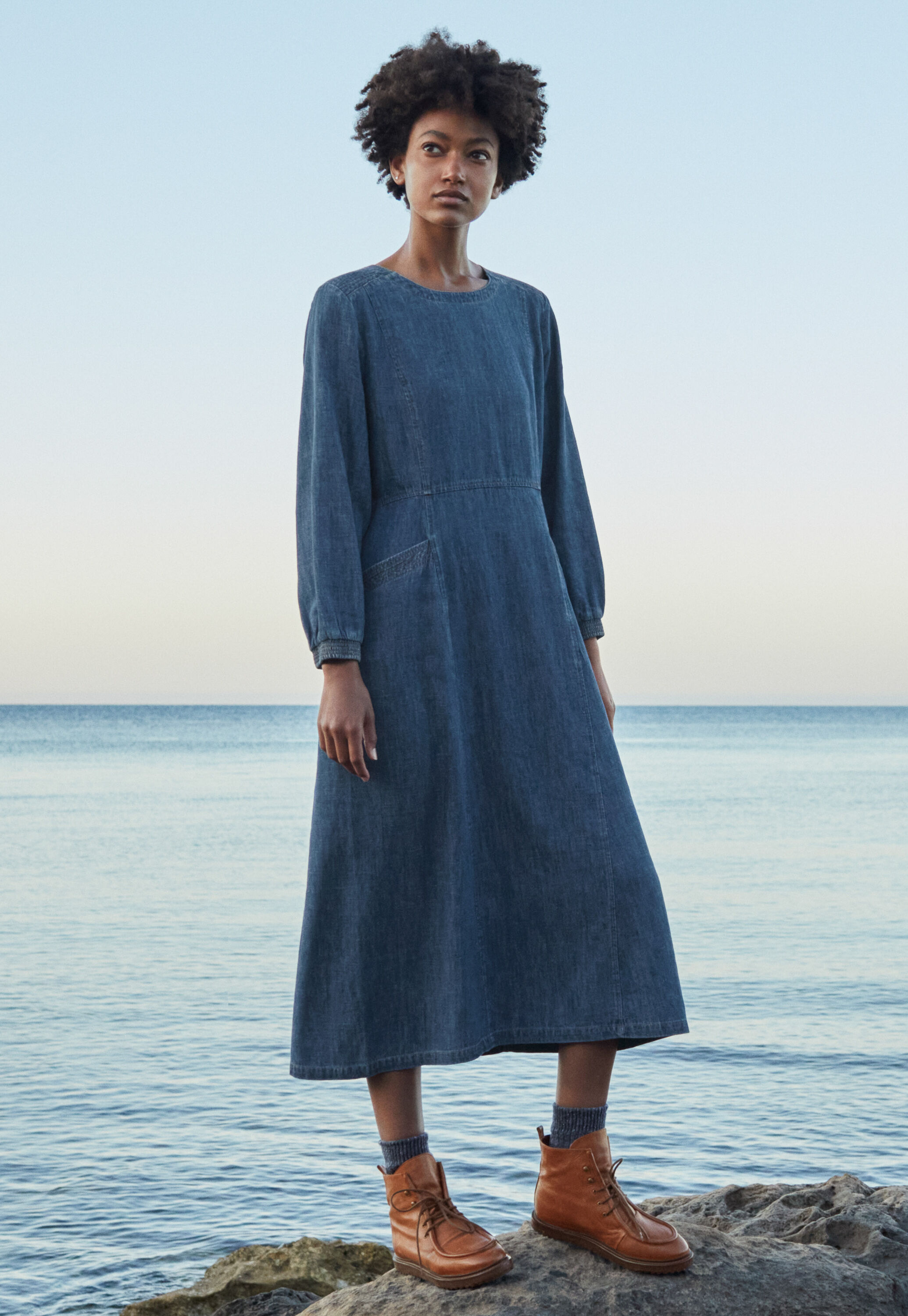 Indigo-dyed dress