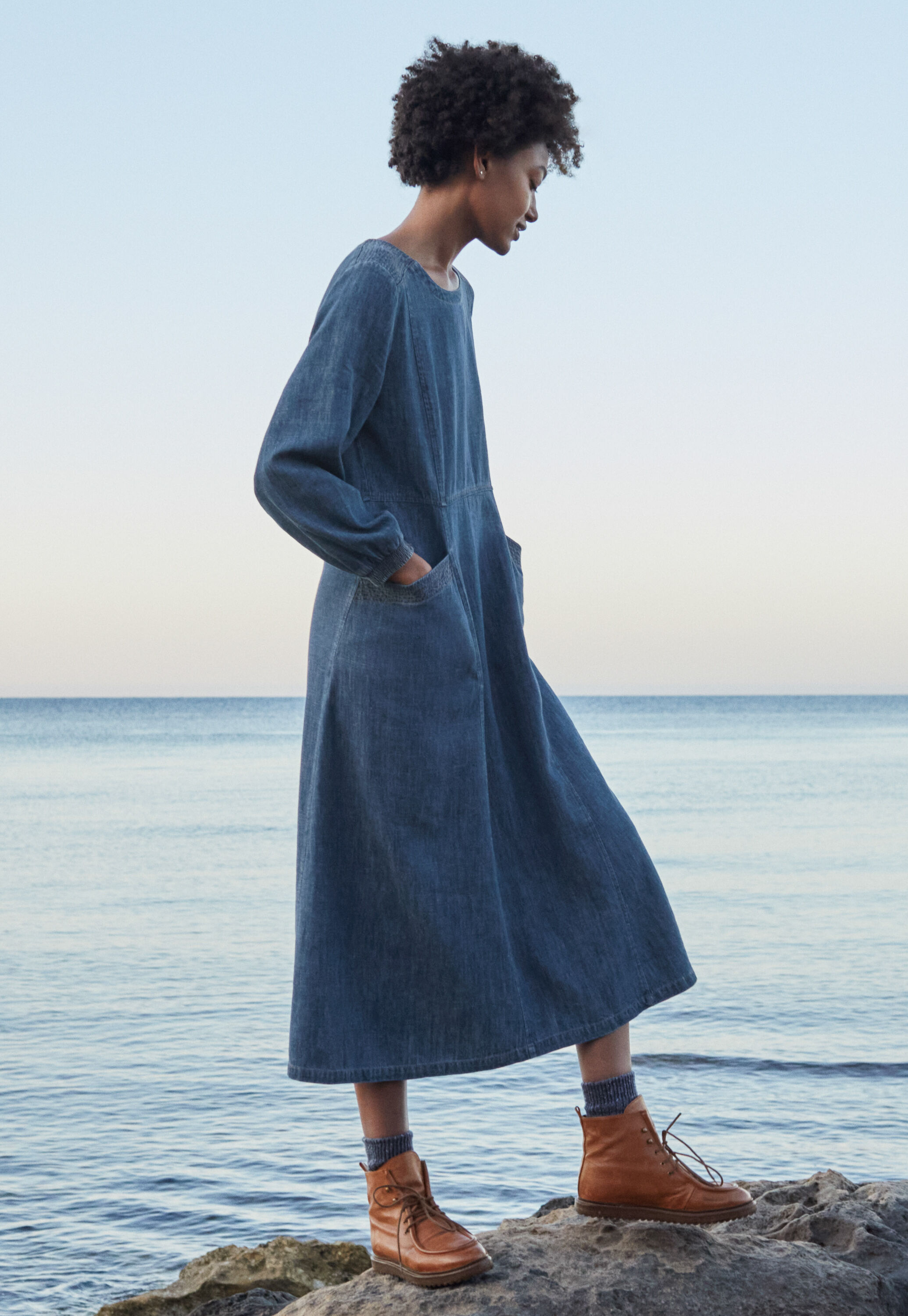 Indigo-dyed dress