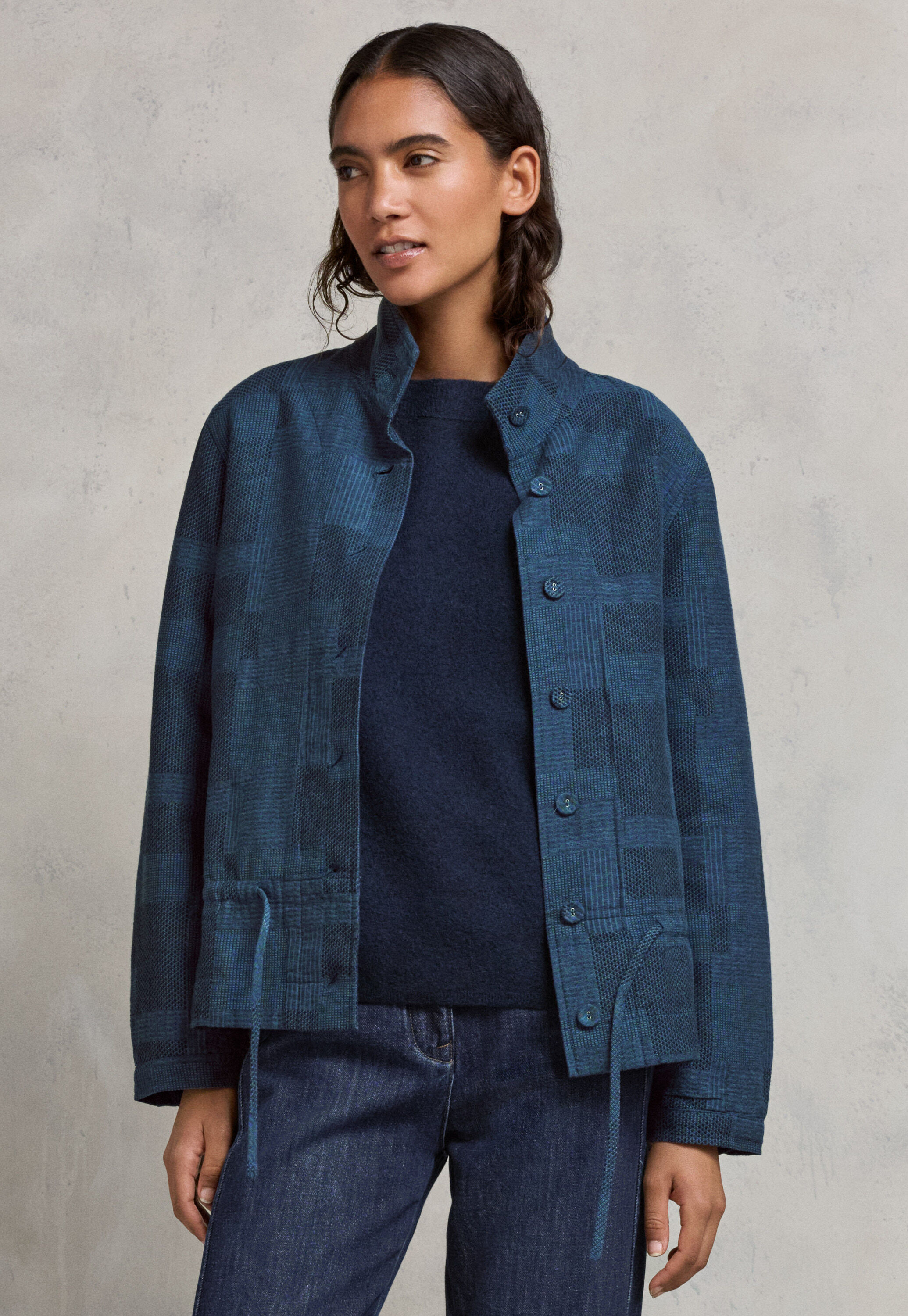 Patchwork jacquard jacket