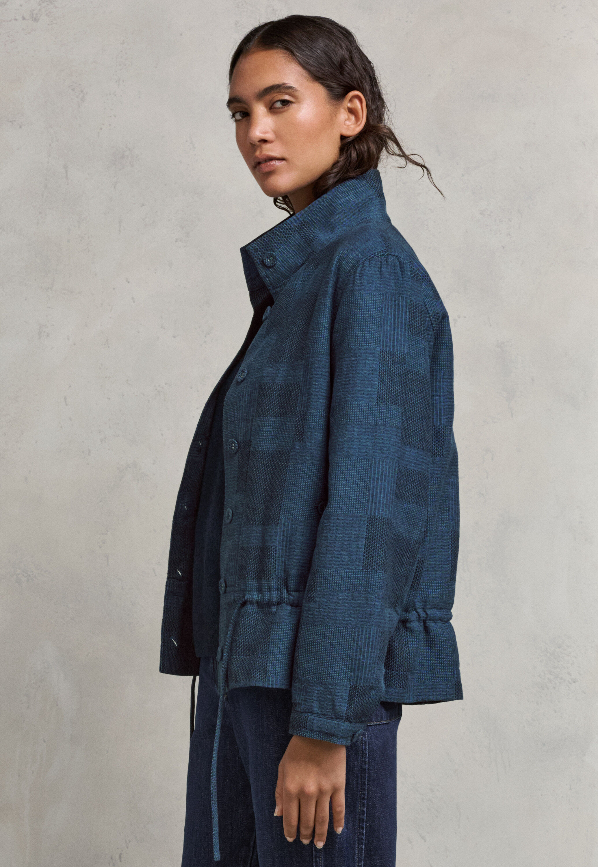 Patchwork jacquard jacket