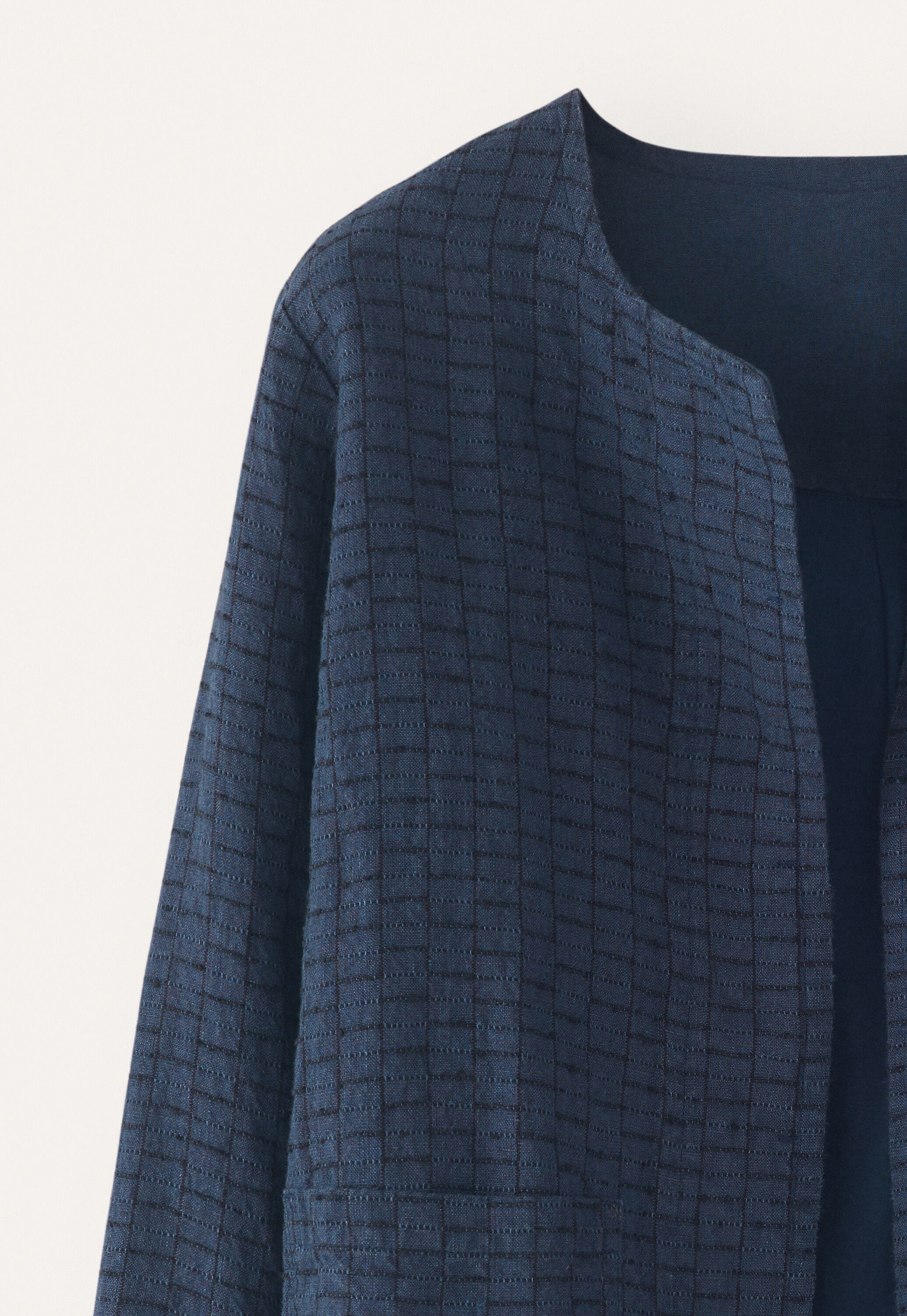 Checked boxy jacket