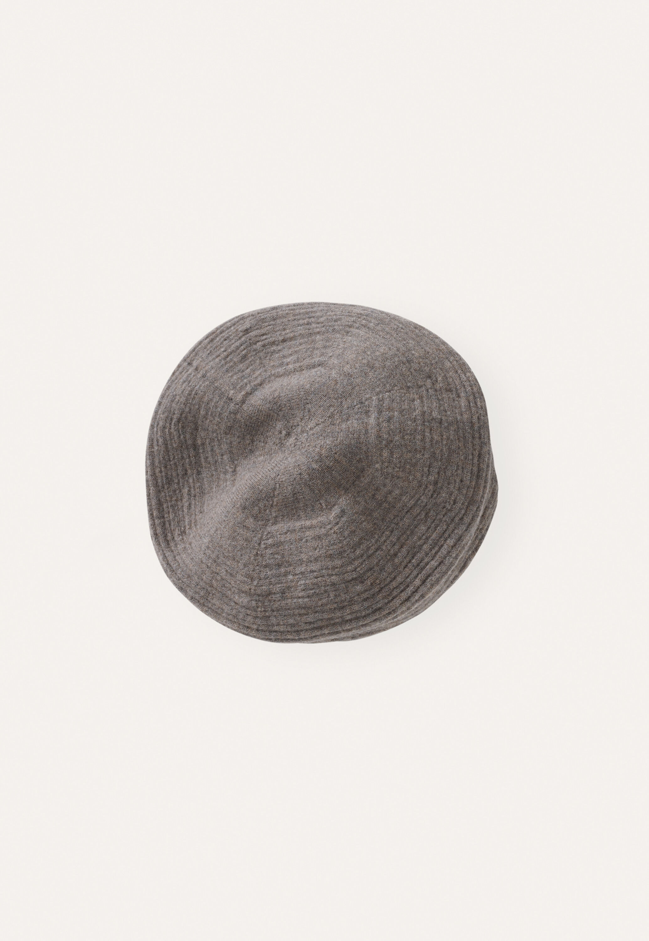 Knitted beret, Taupe brown, large