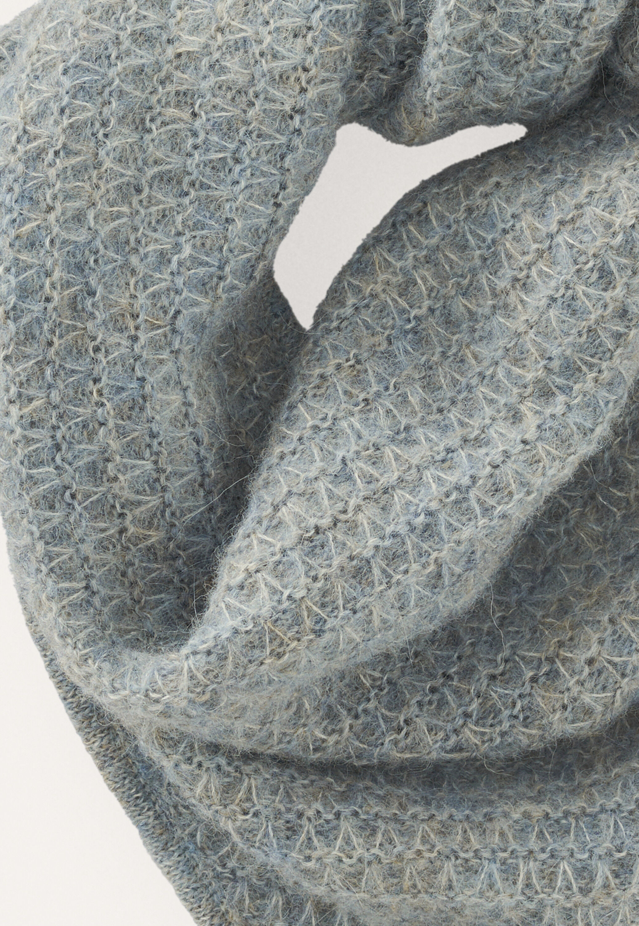 Triangle tuck-stitch scarf, Frosted blue, large