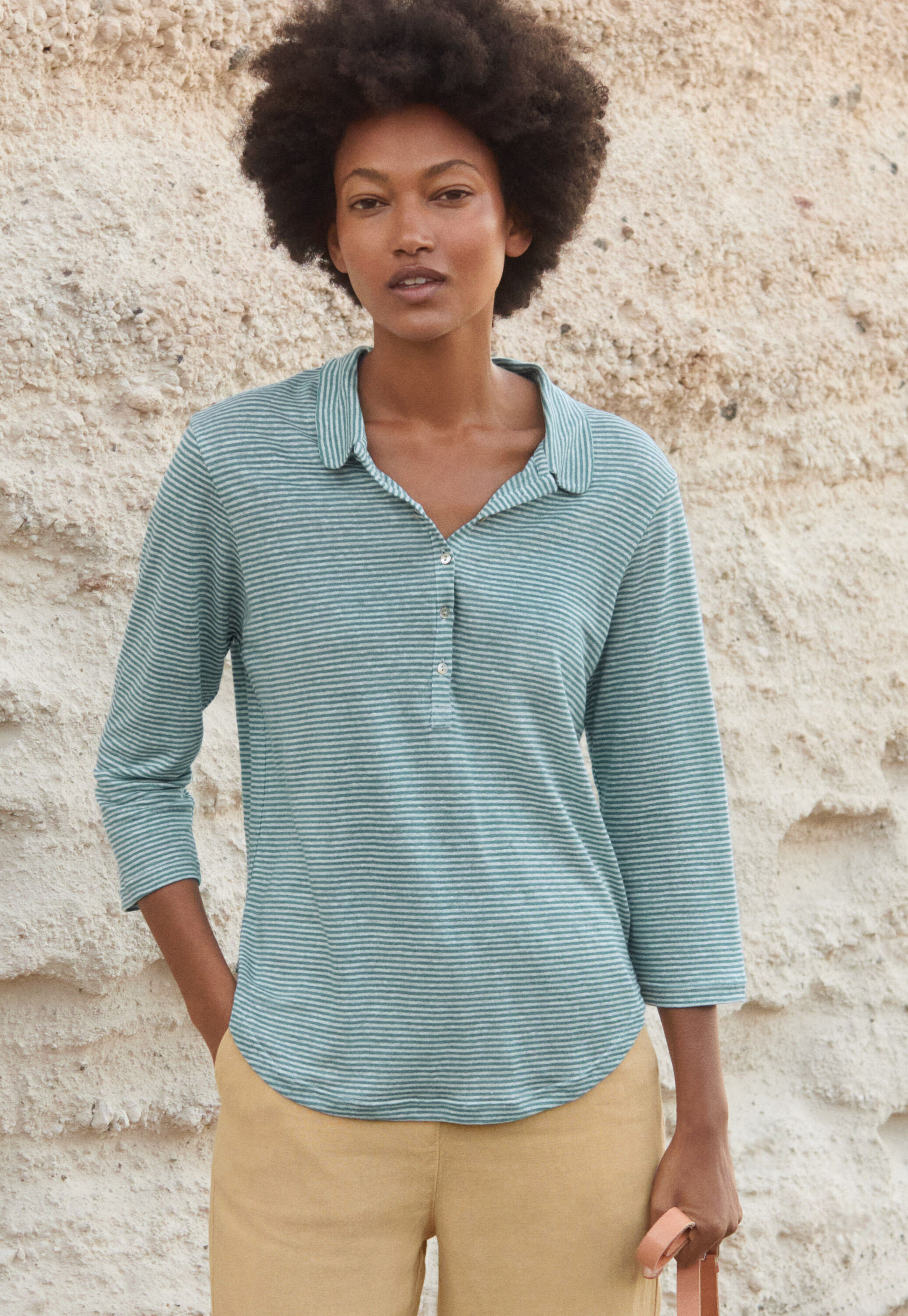 Striped polo shirt