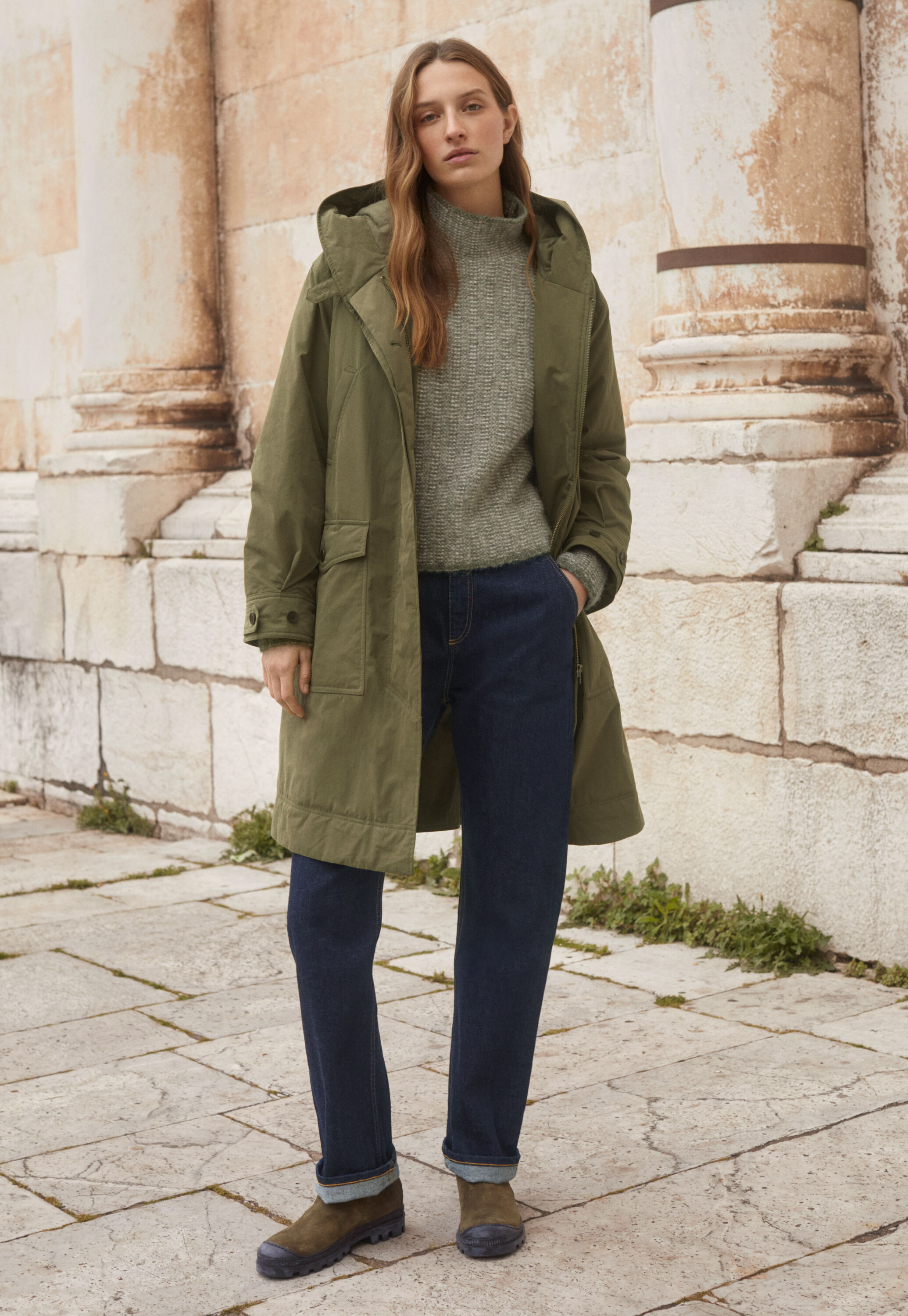 Hooded padded parka