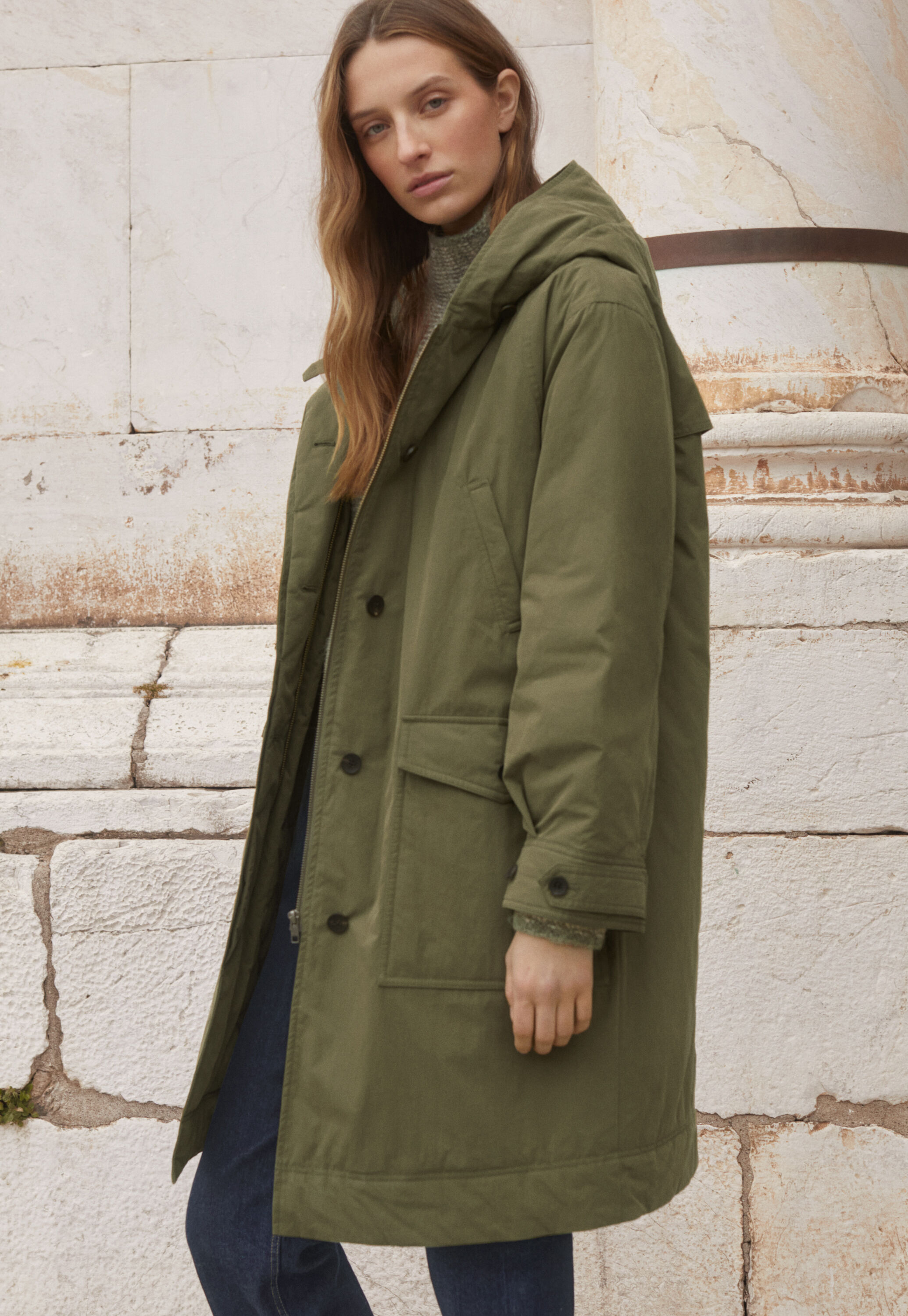Hooded padded parka