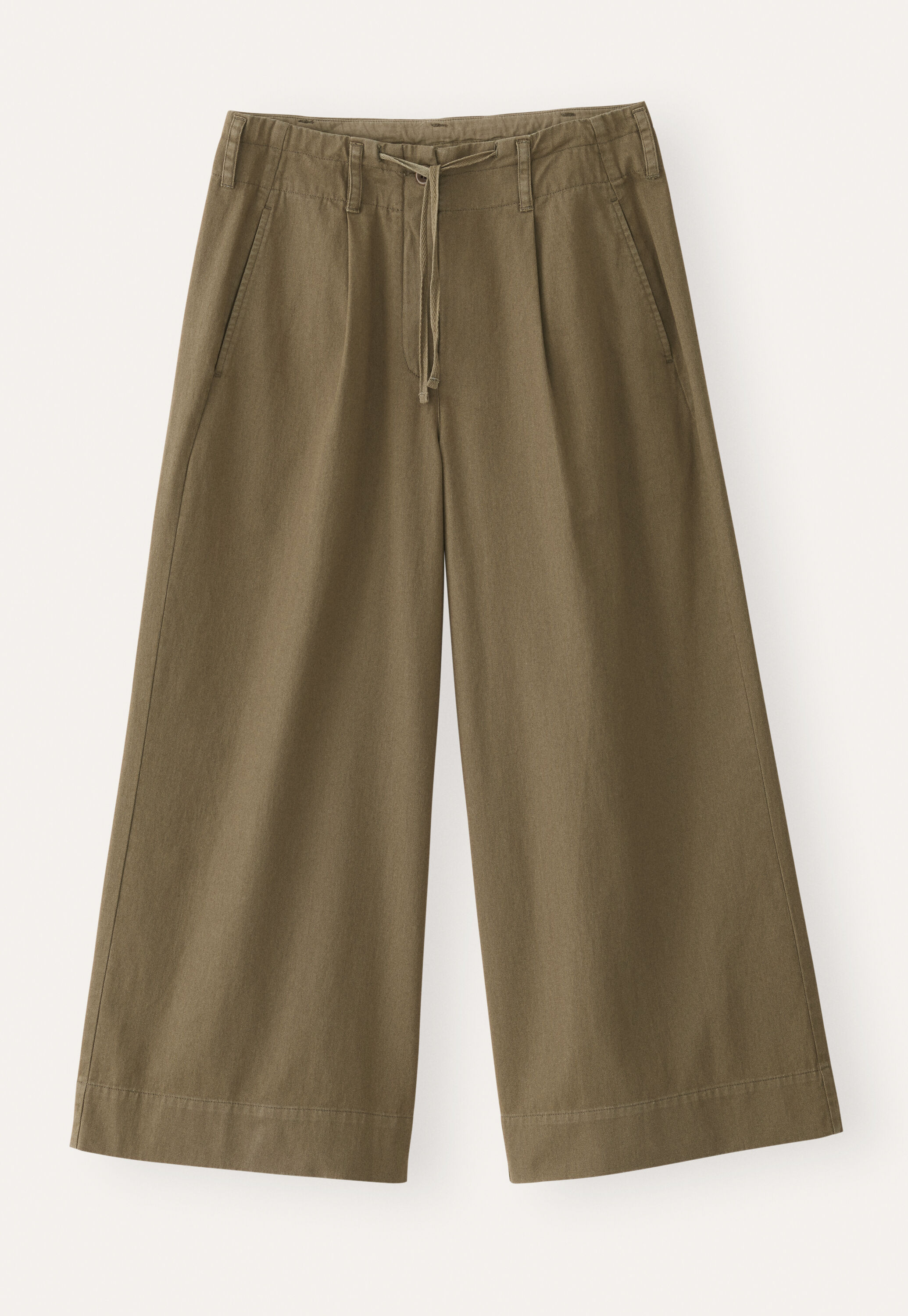 Pleat-front cropped trousers