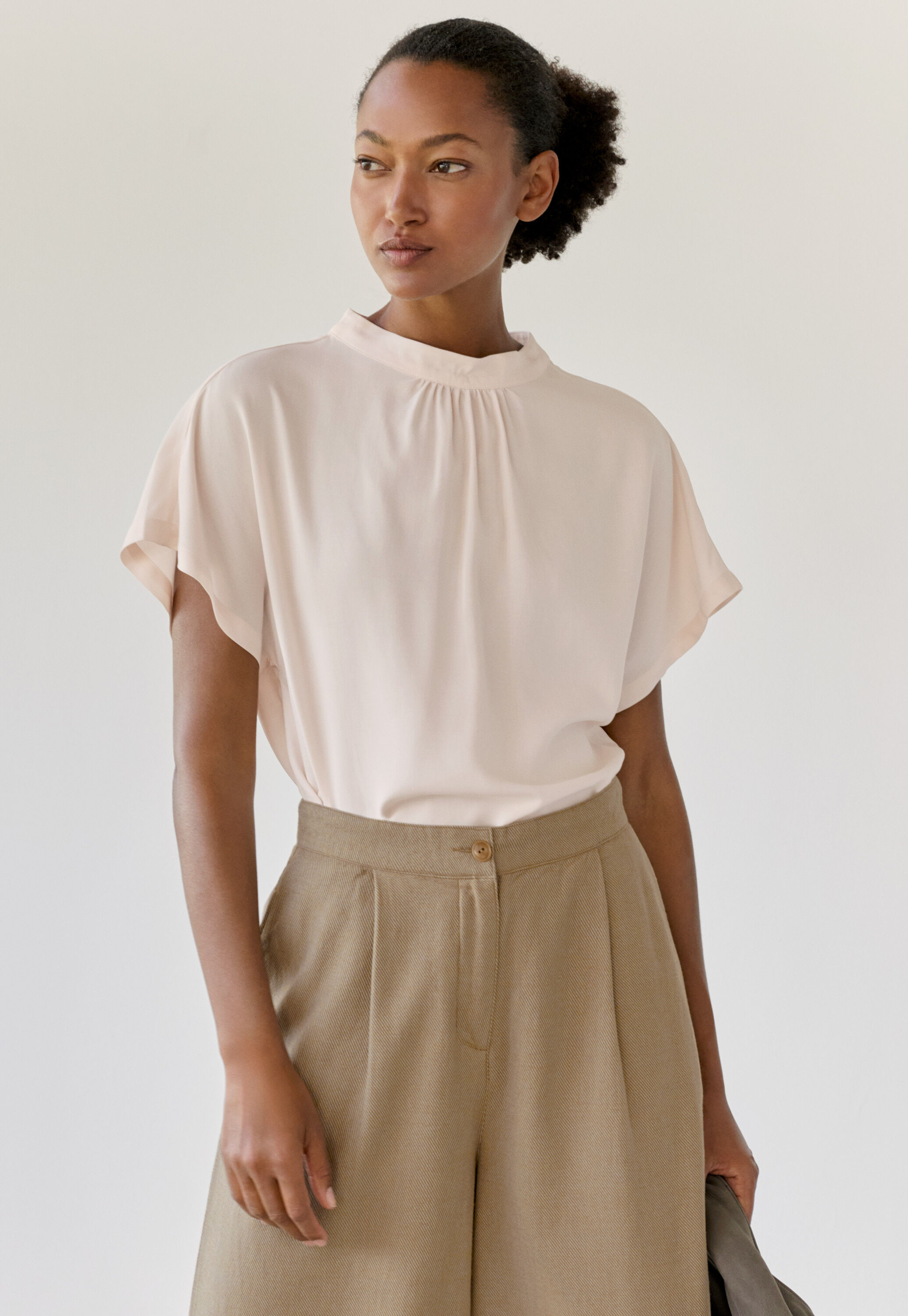 Dolman-sleeve blouse