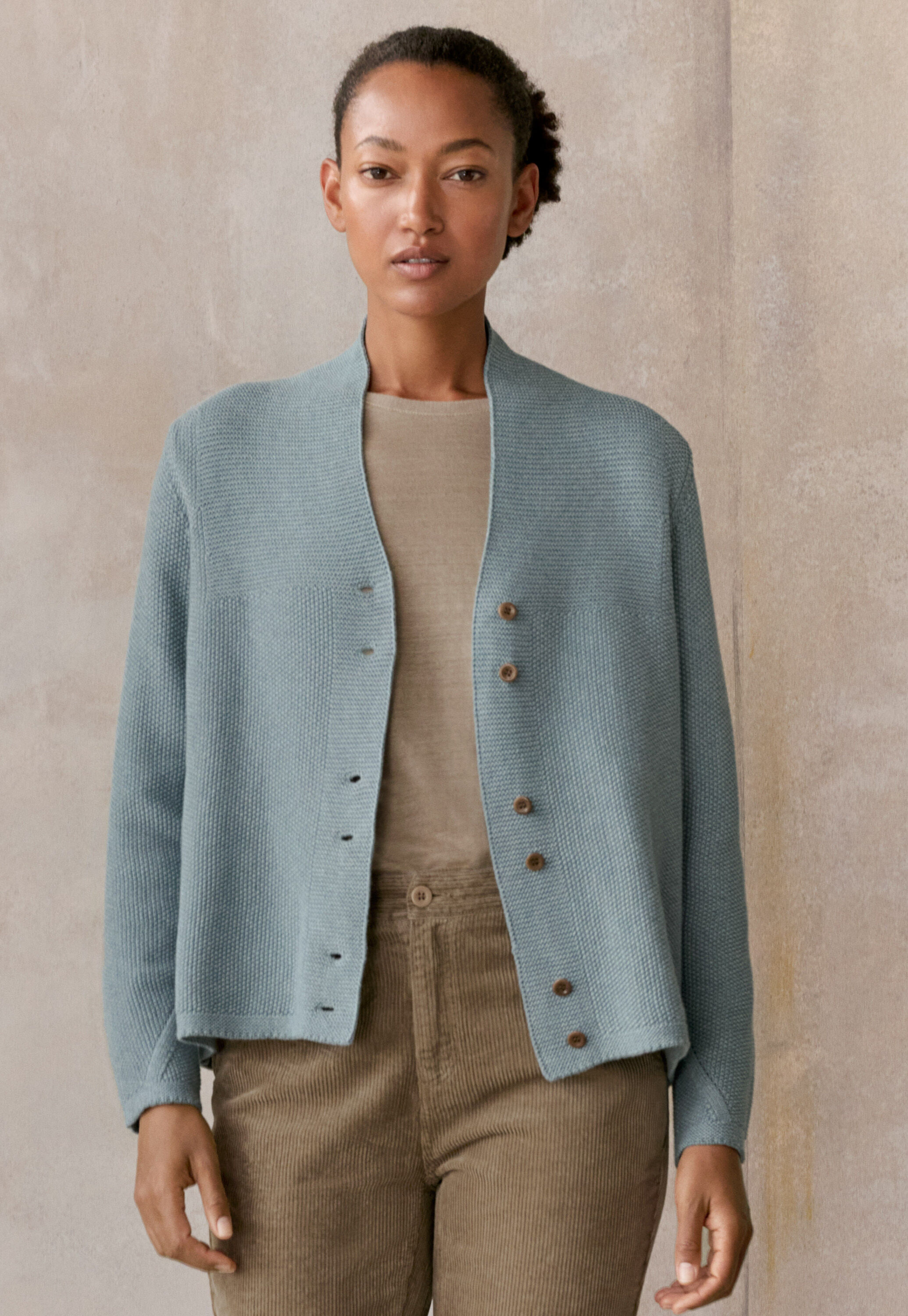 Button-front cardigan