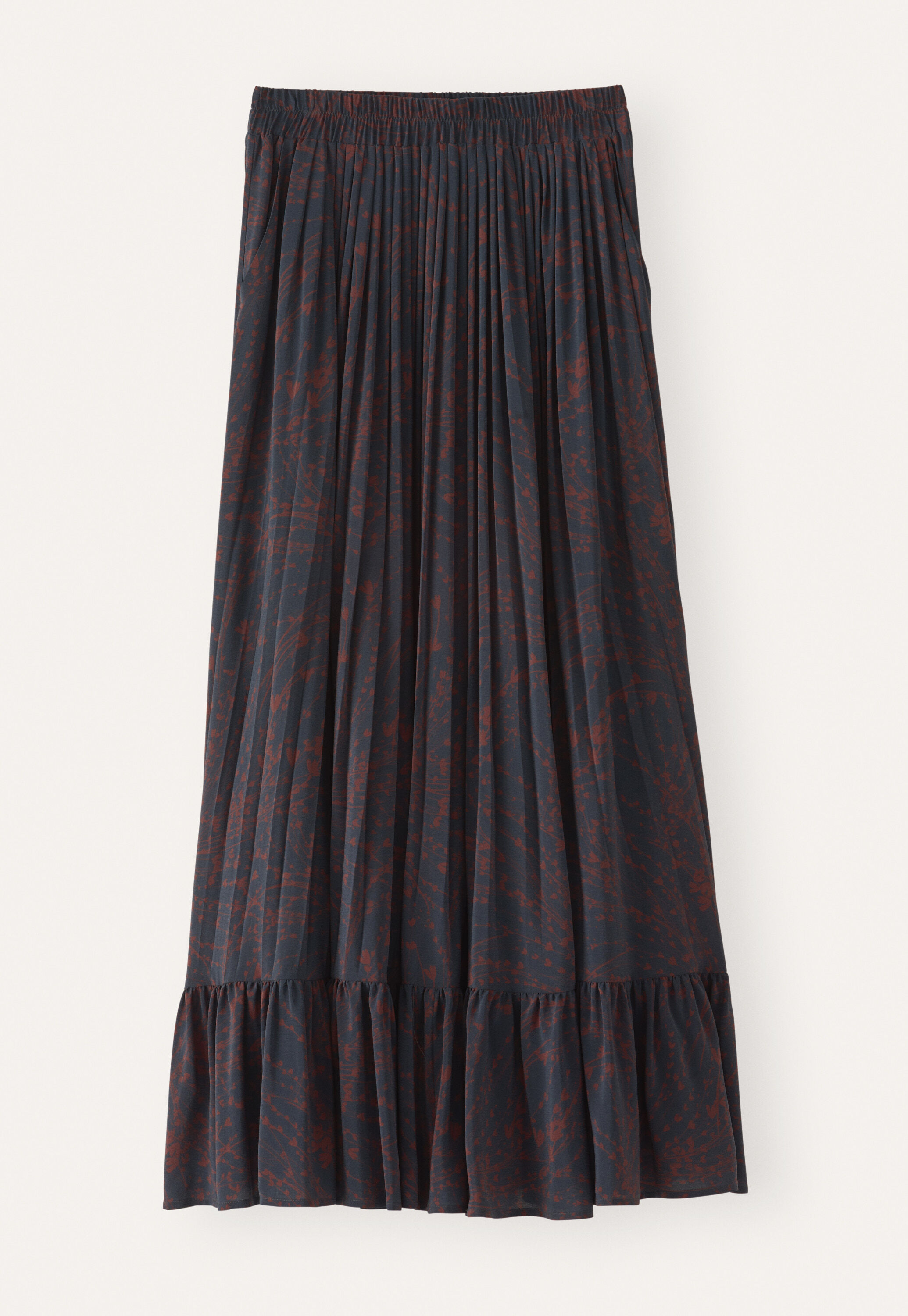 Printed skirt with fluted hem