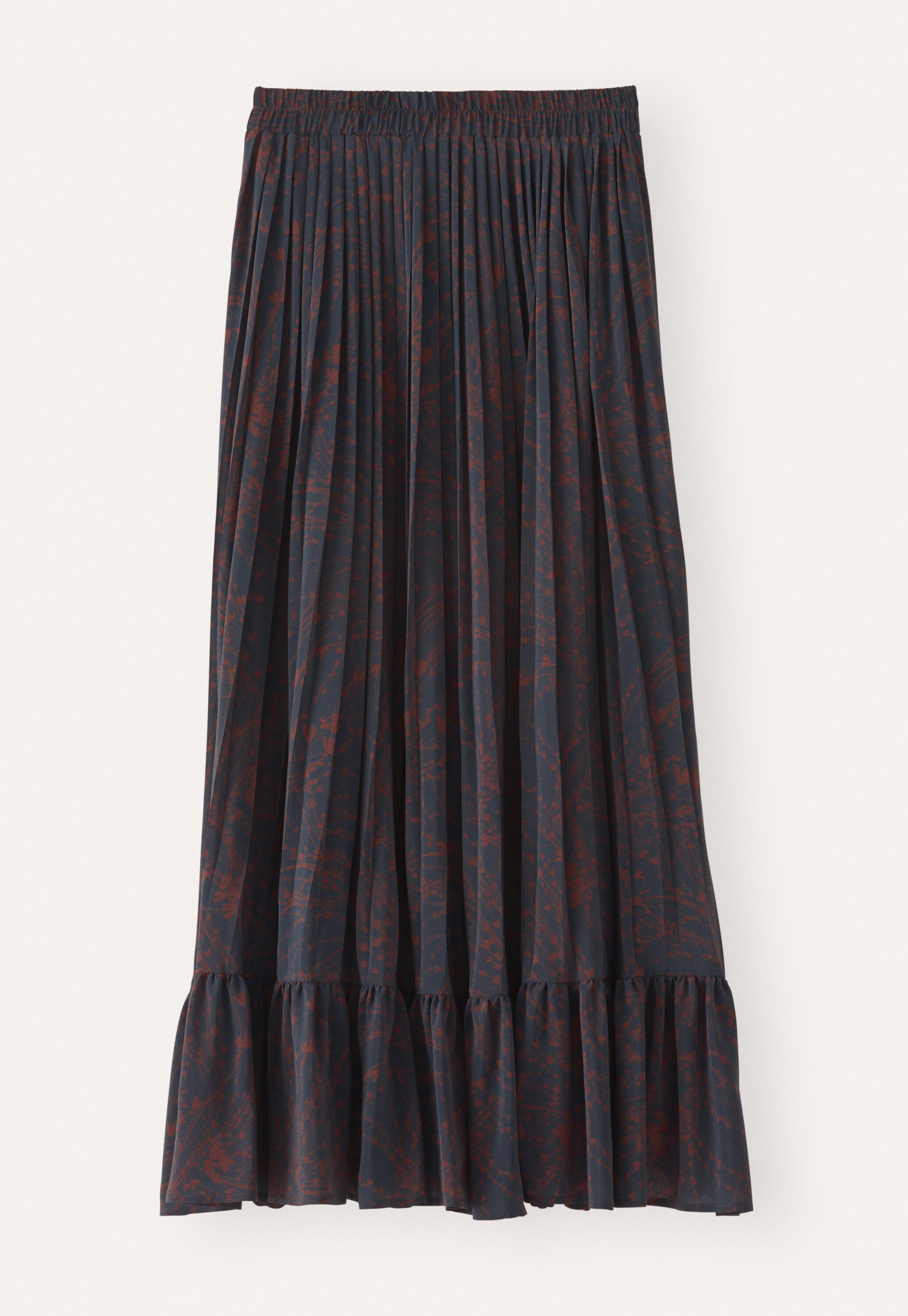 Printed skirt with fluted hem