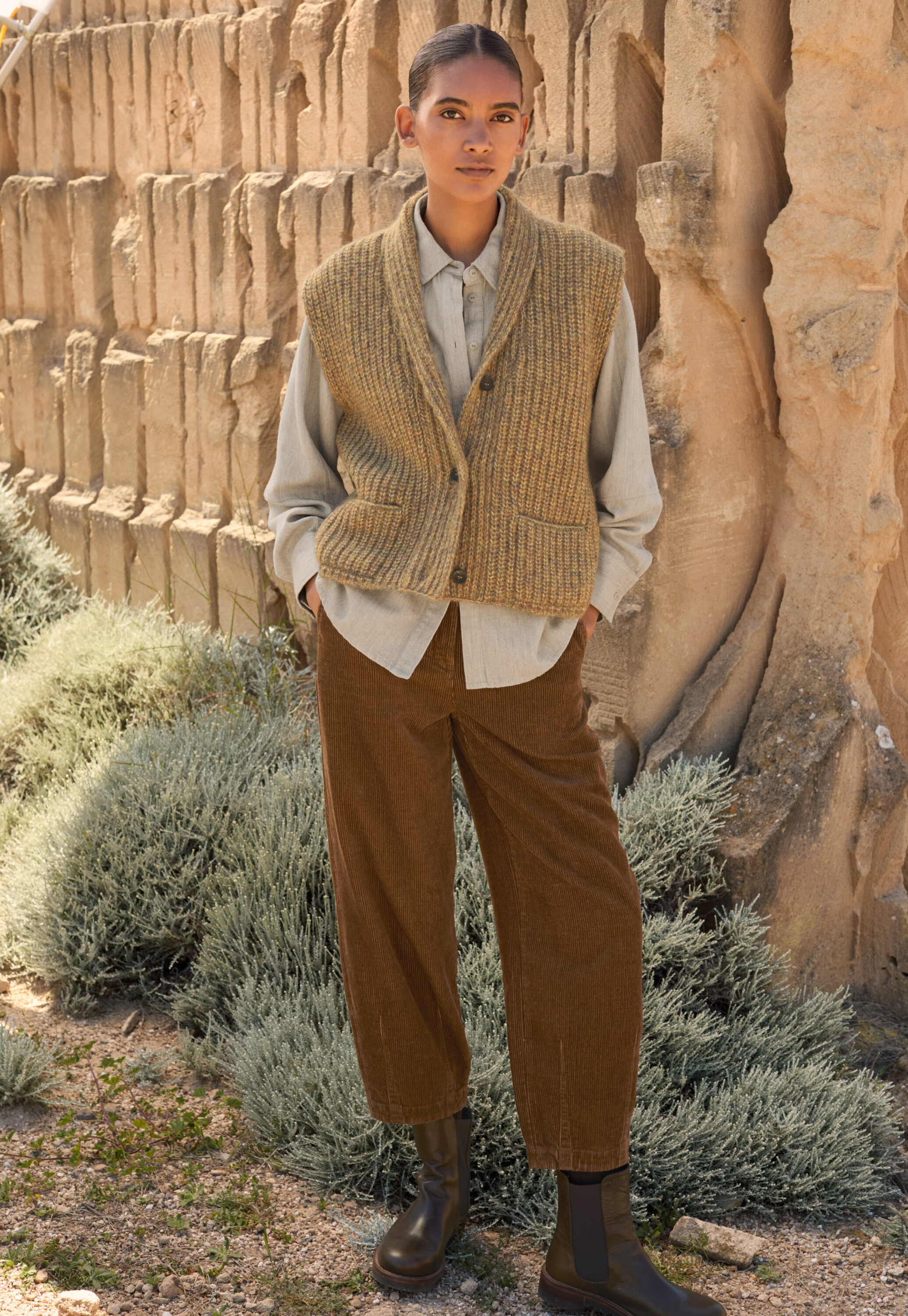Shawl-collar cardigan