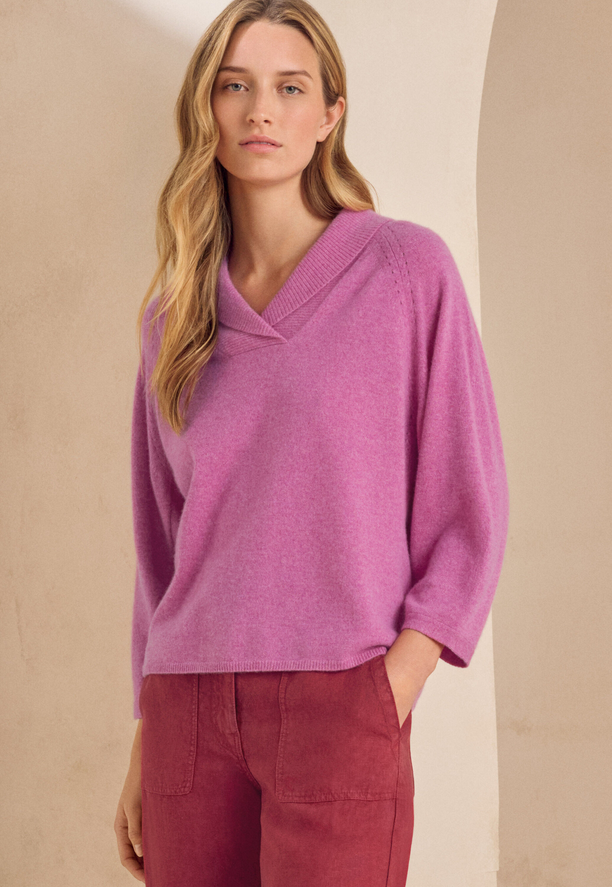 Shawl-collar sweater