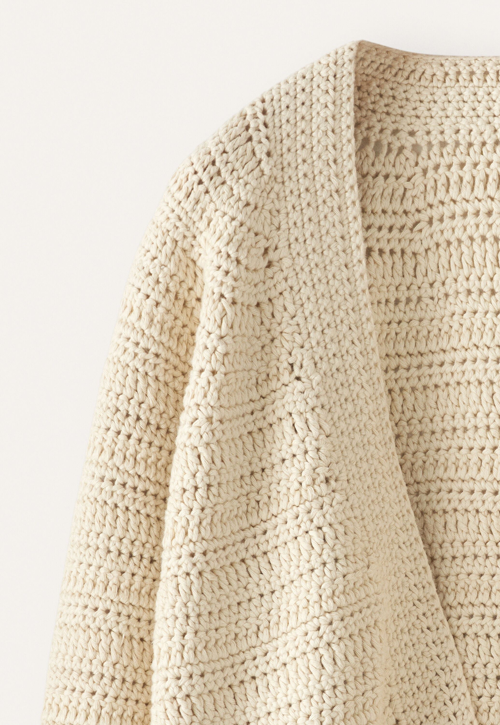 Hand-knit crochet cardigan