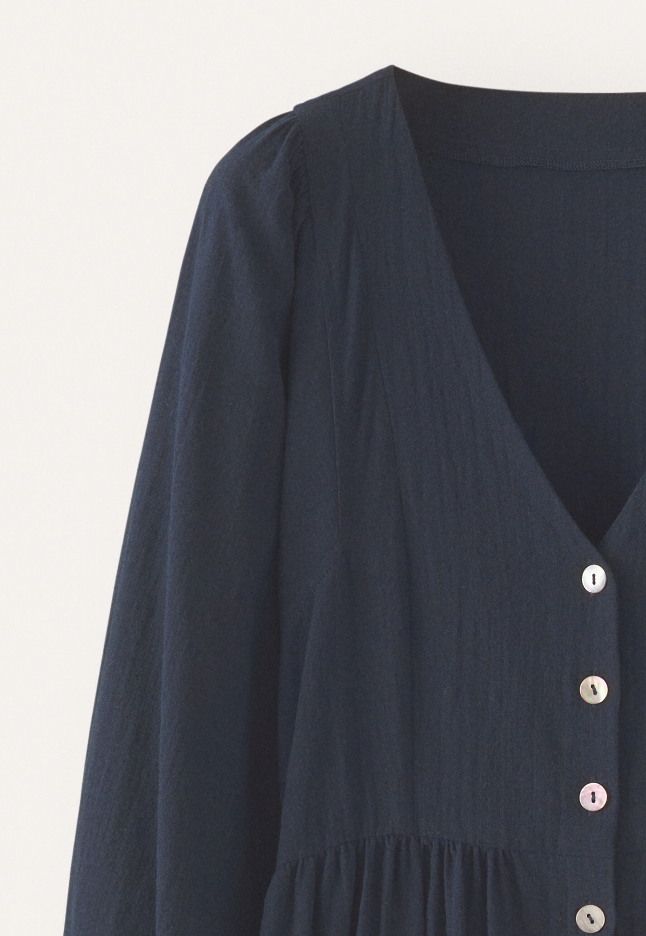 Gathered sleeve dress, Midnight, large