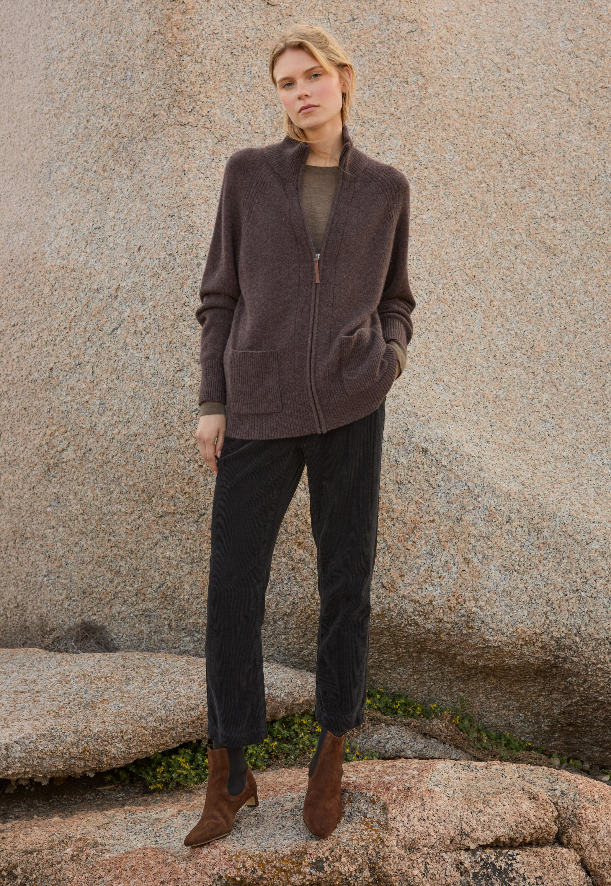 Funnel-neck sweater