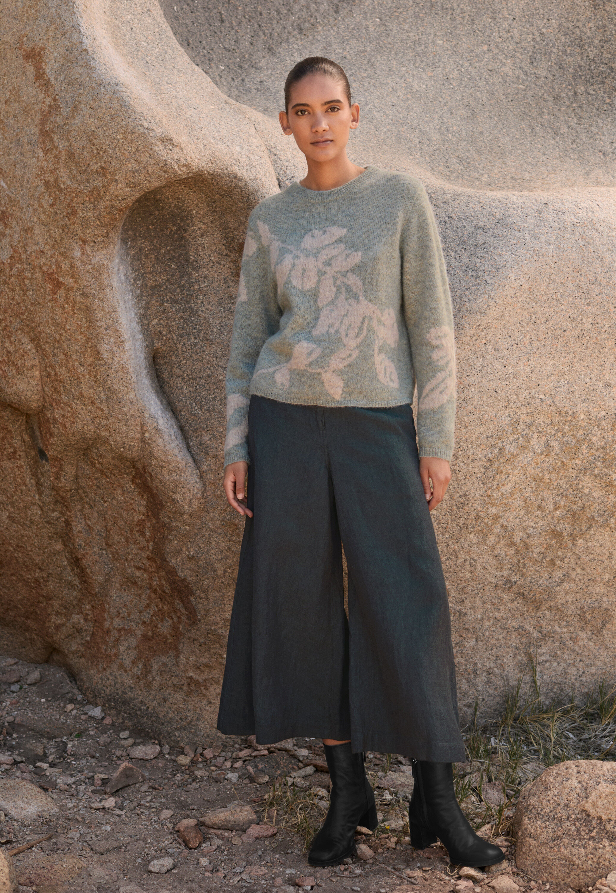 Tailored culottes, Dark petrol, large