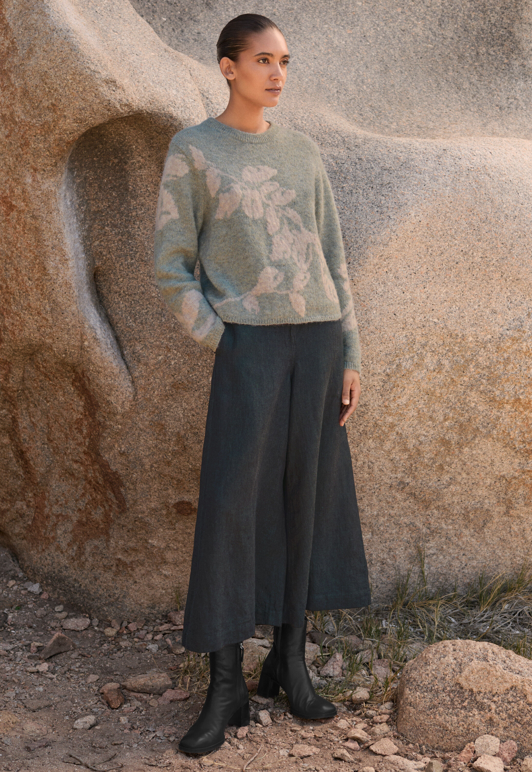 Tailored culottes, Dark petrol, large