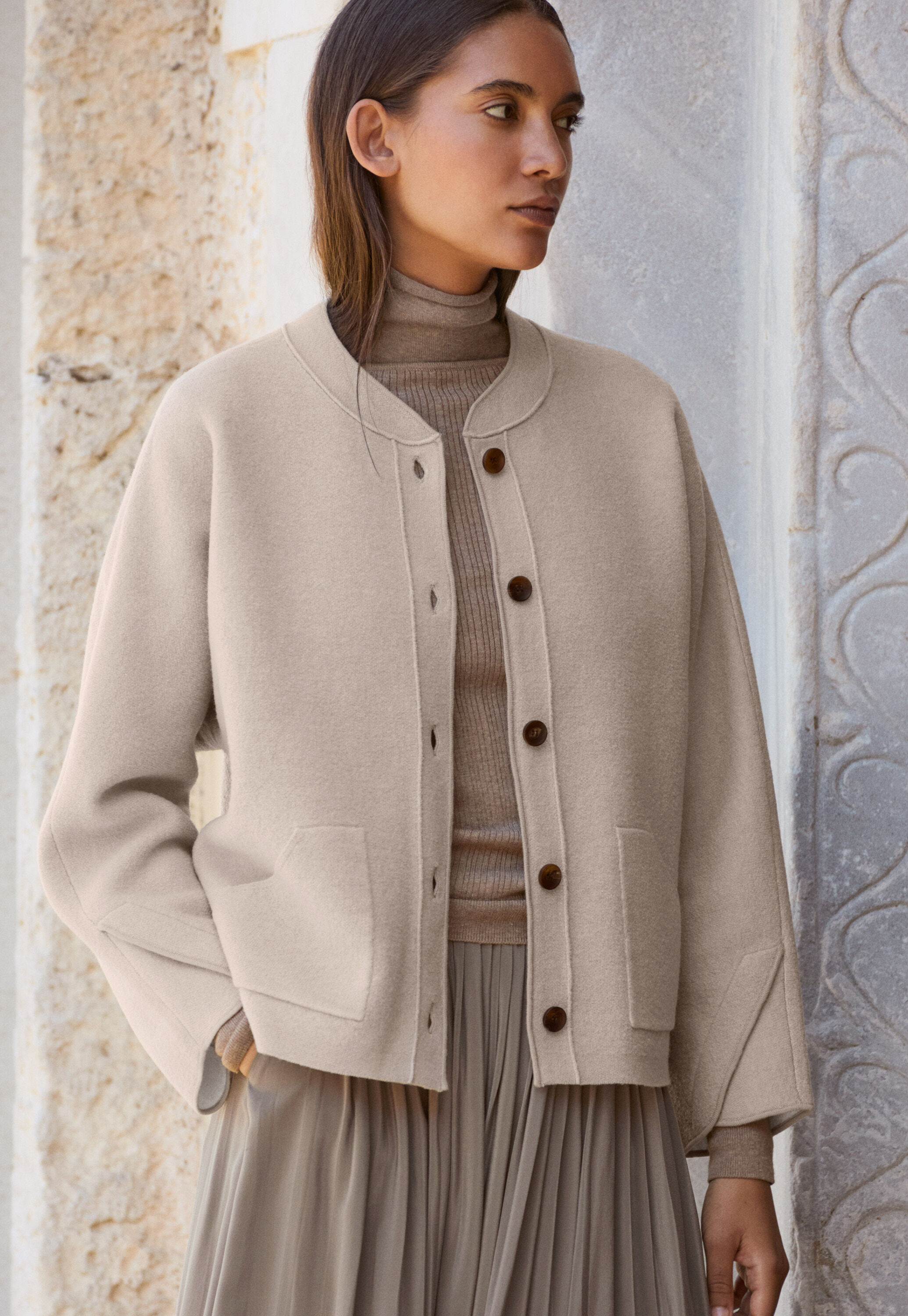 Plaited boiled jacket