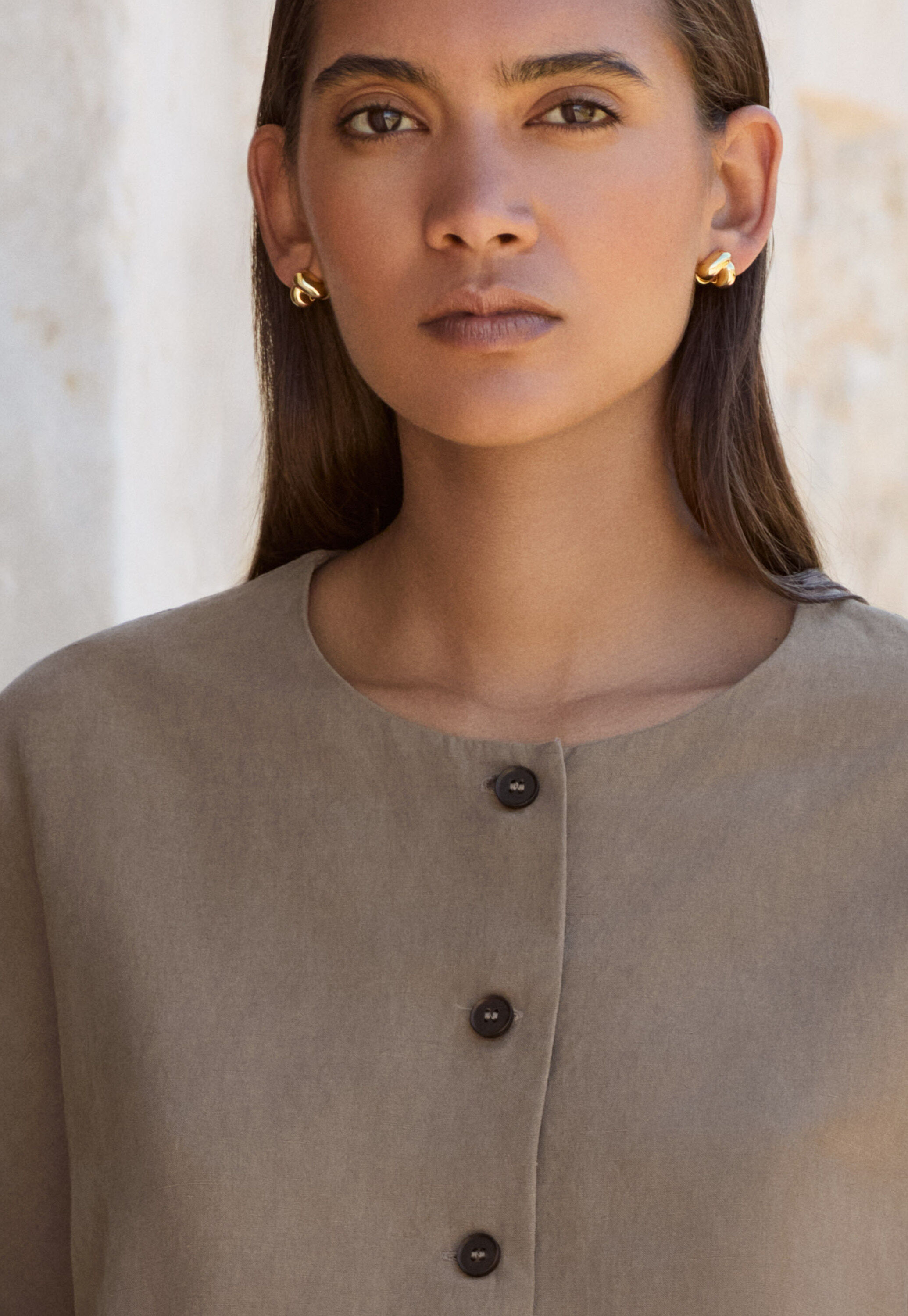 Knot earrings, Gold, large