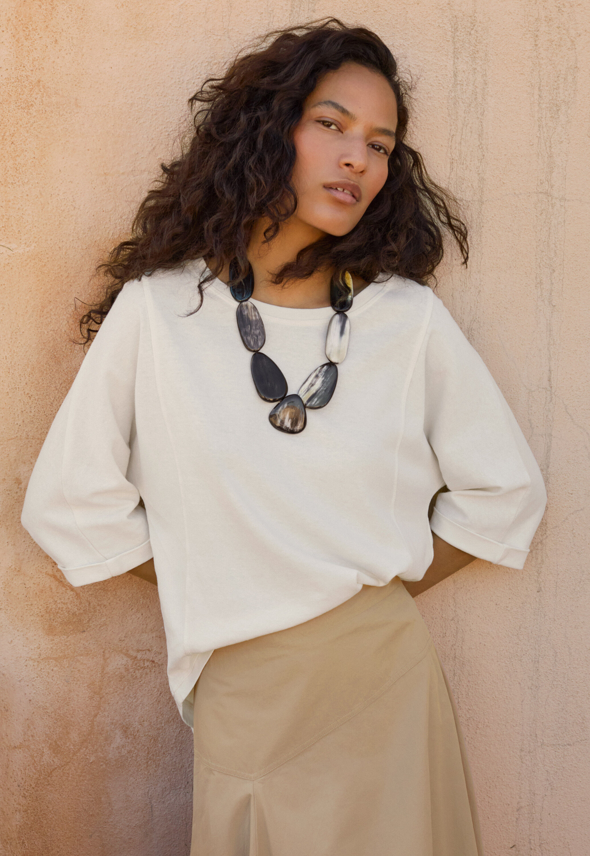 Necklace, Black natural, large