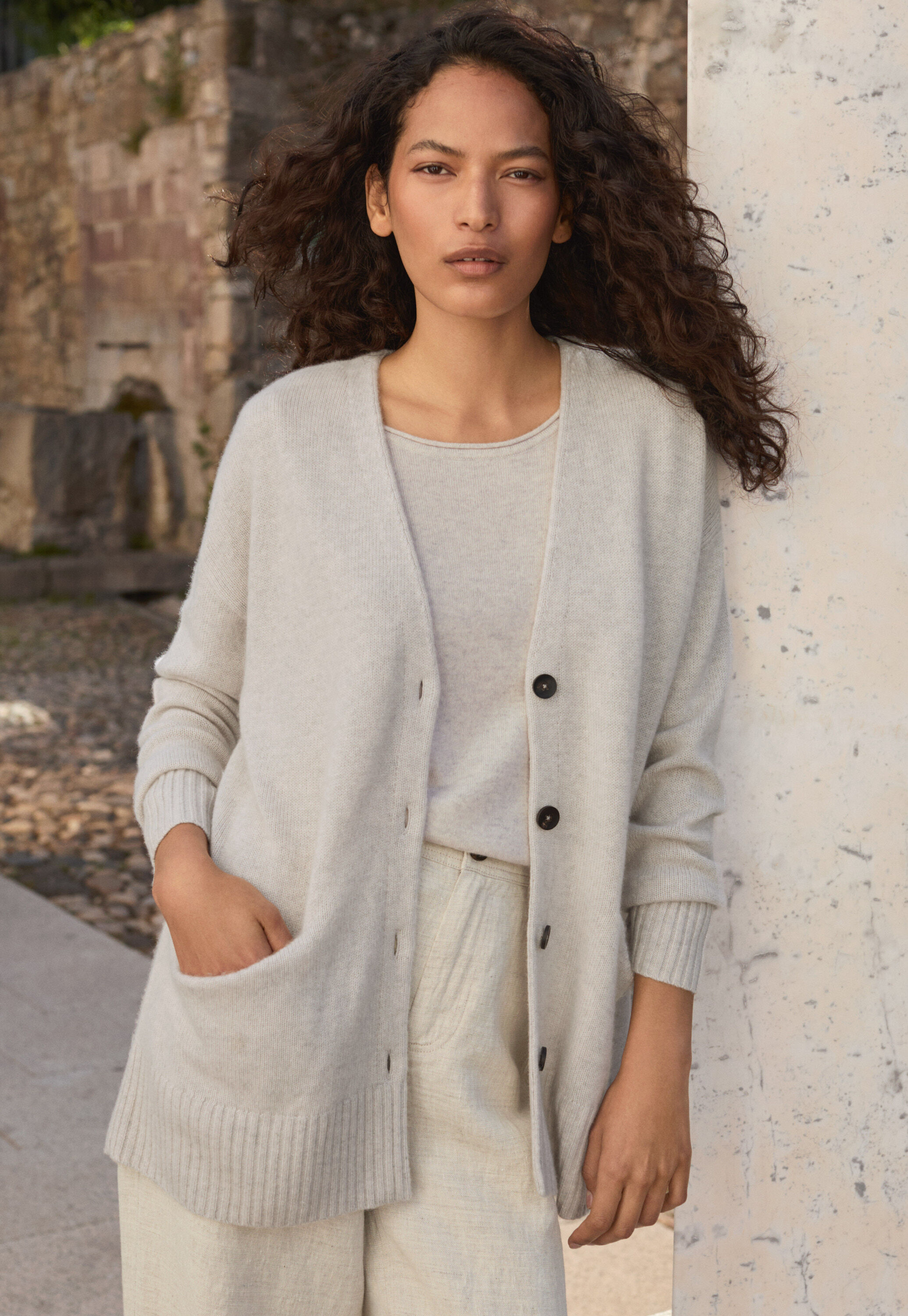 V-neck cardigan