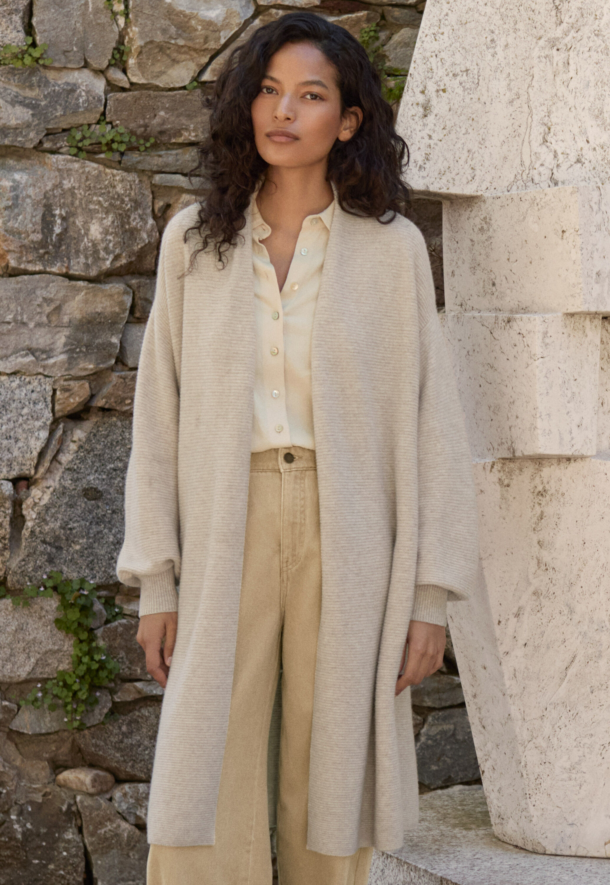 Garter-stitch cardigan