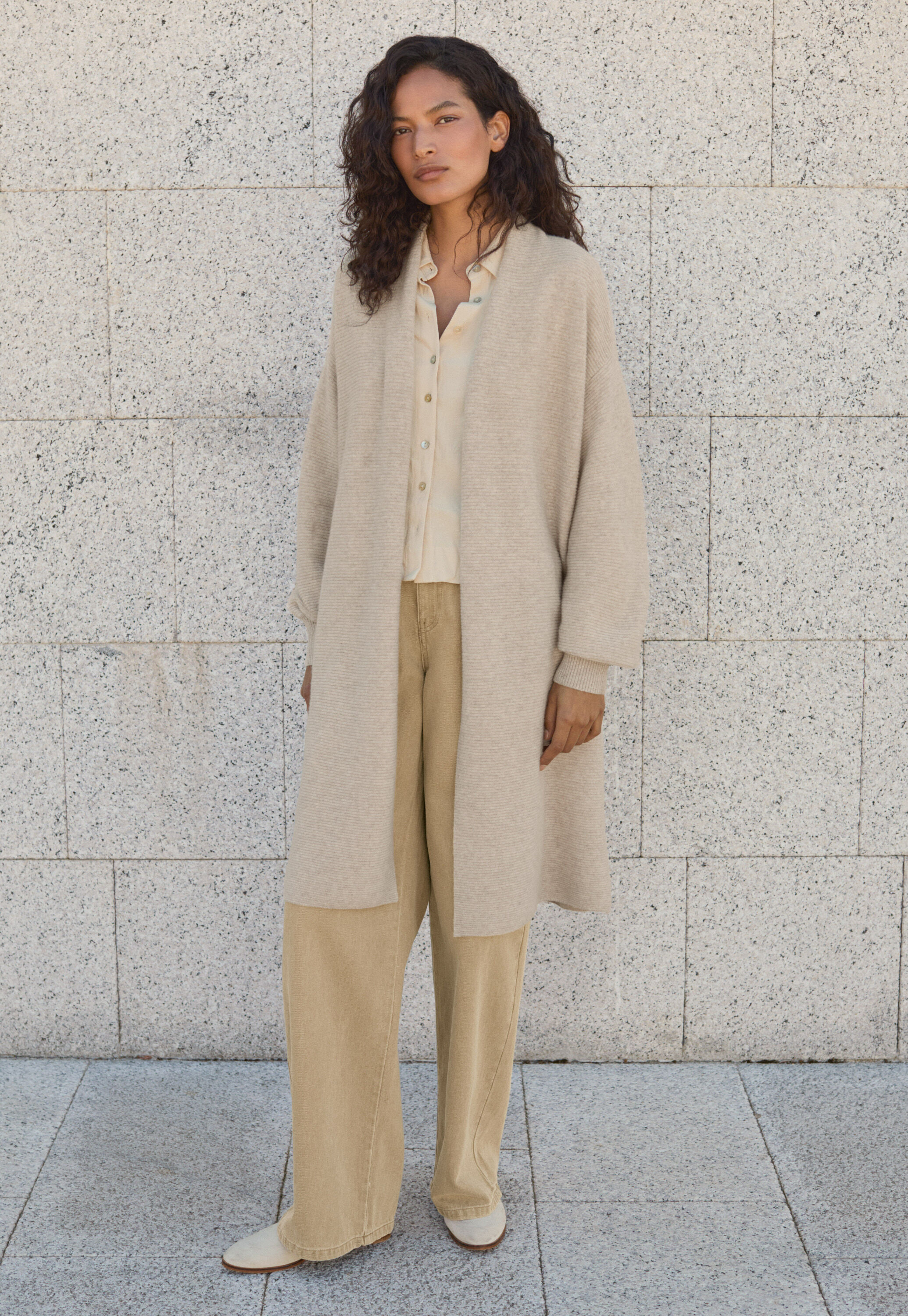 Garter-stitch cardigan