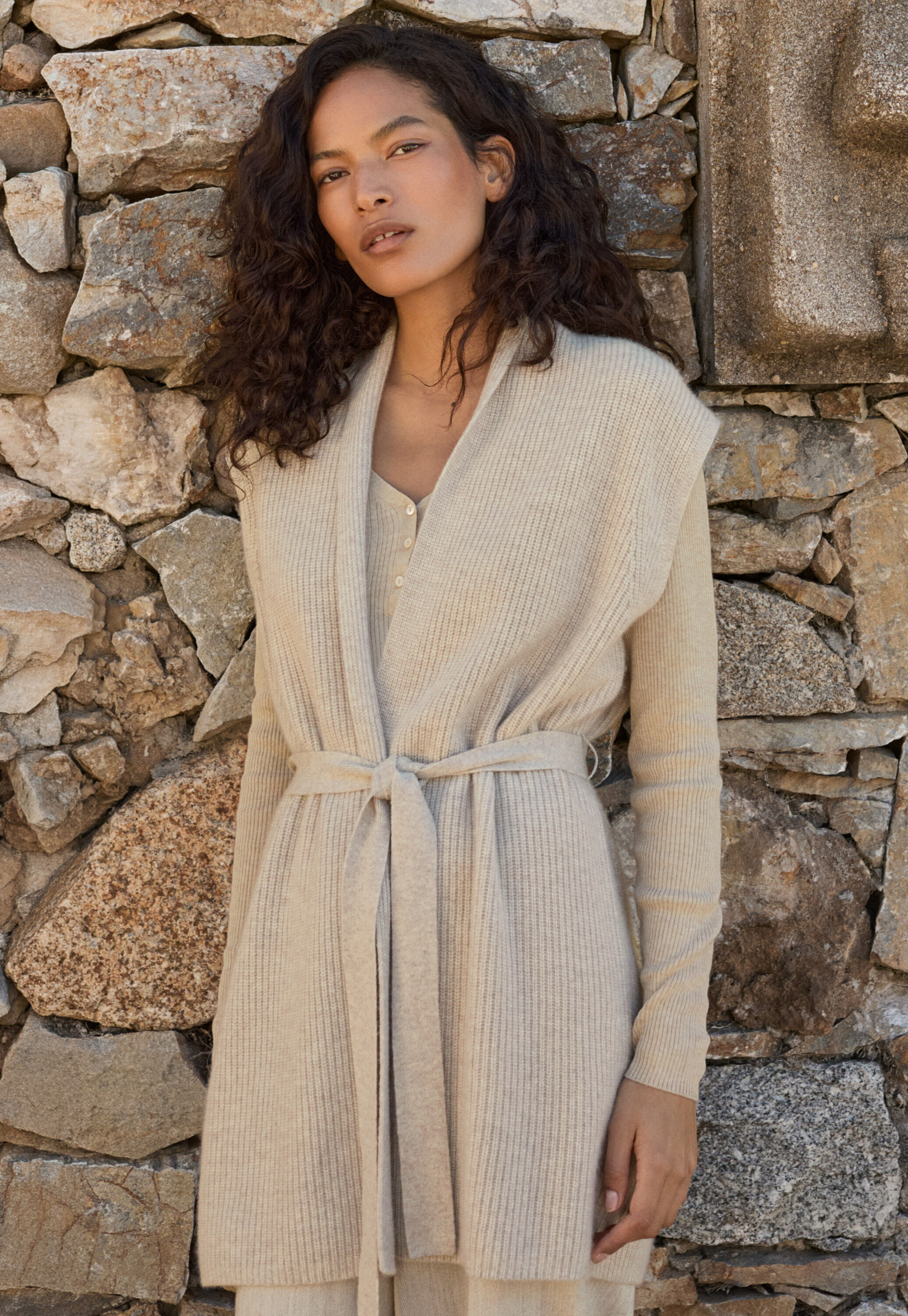 Rib-stitch cardigan