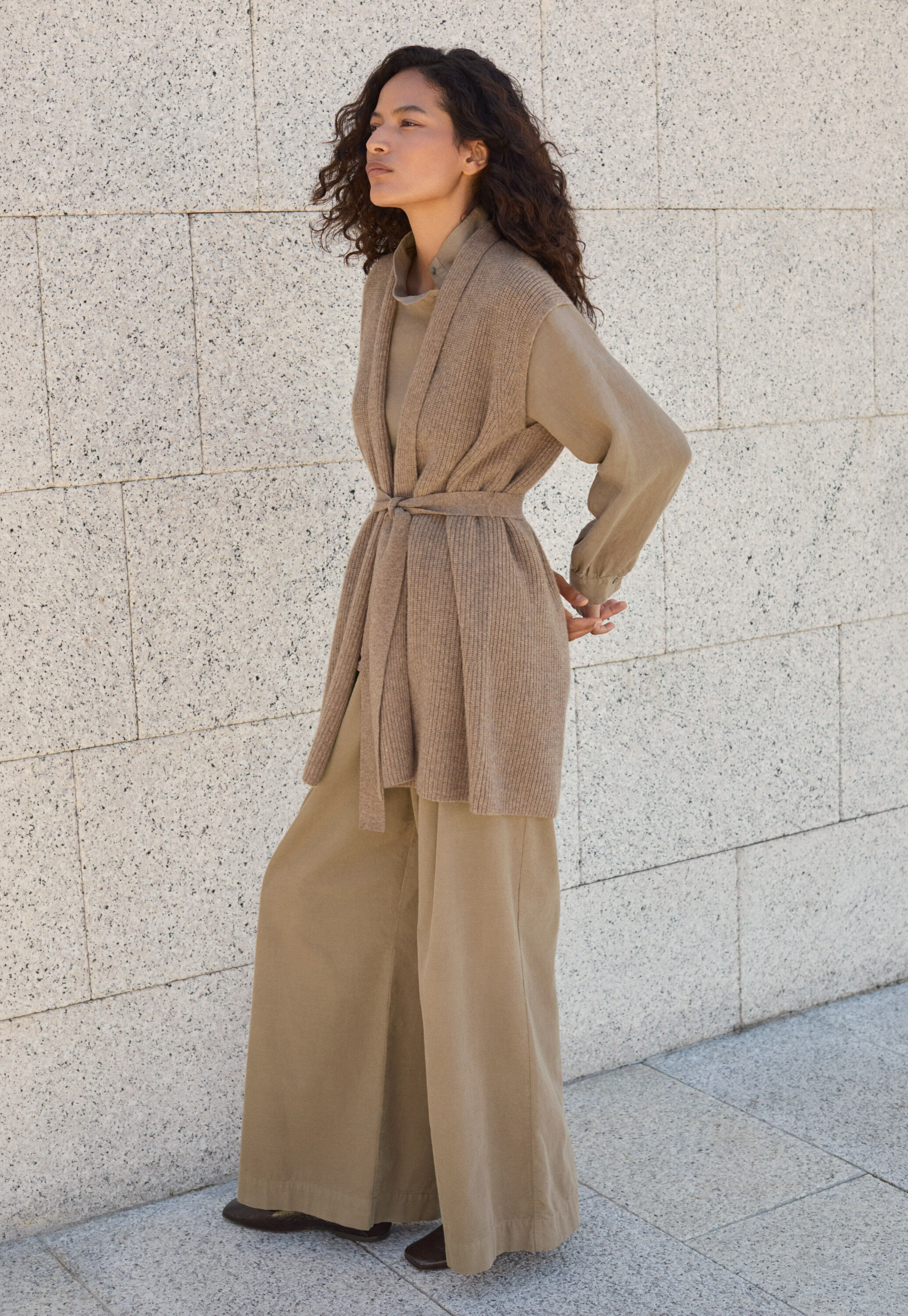Rib-stitch cardigan