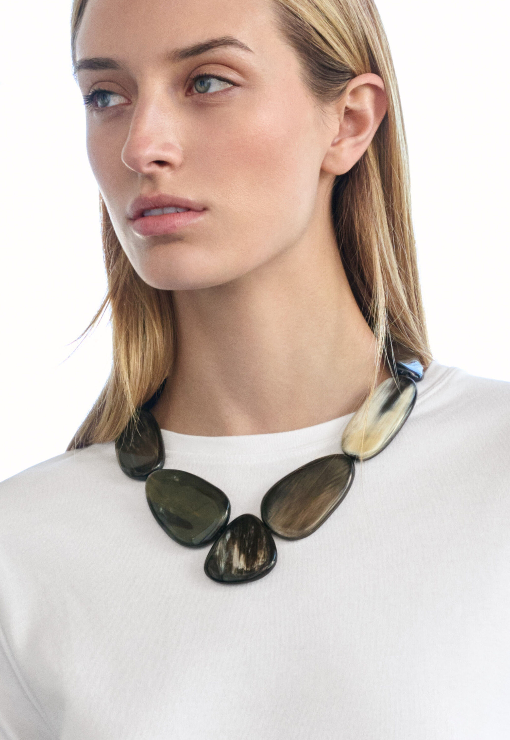 Necklace, Black natural, large